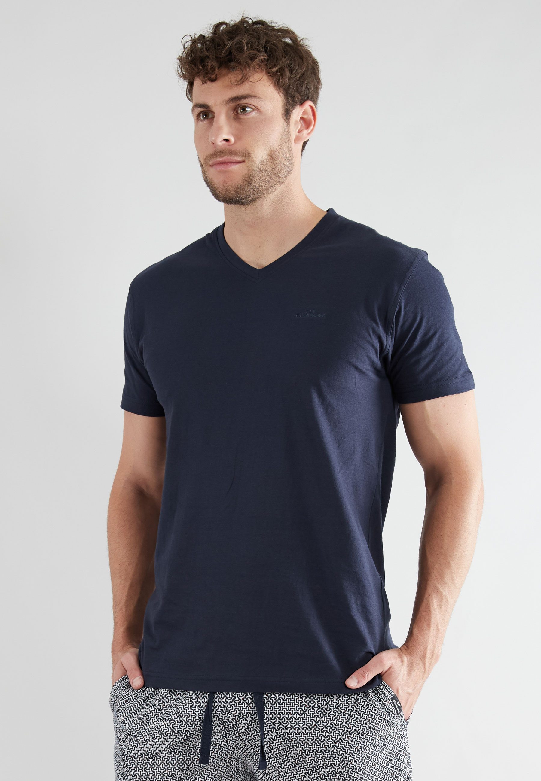 GÖTZBURG Pyjamaoberteil New York V-Ausschnitt, Kurzarm, günstig online kaufen