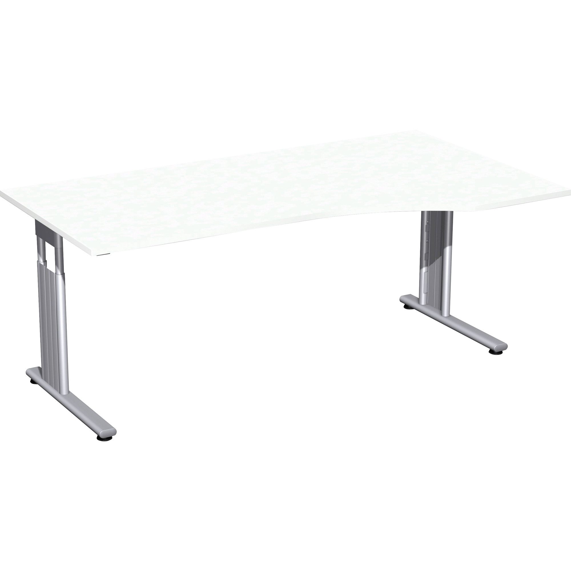geramöbel Schreibtisch Schreibtisch Flex rechts S-617305-WS C-Fuß weiß/silber