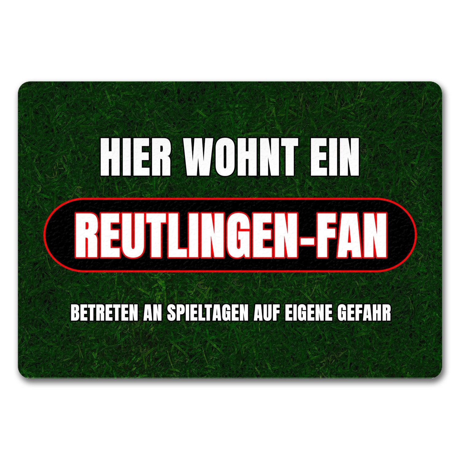 Fußmatte Hier wohnt ein Reutlingen Fan Fußmatte in 35x50 cm ohne Rand mit