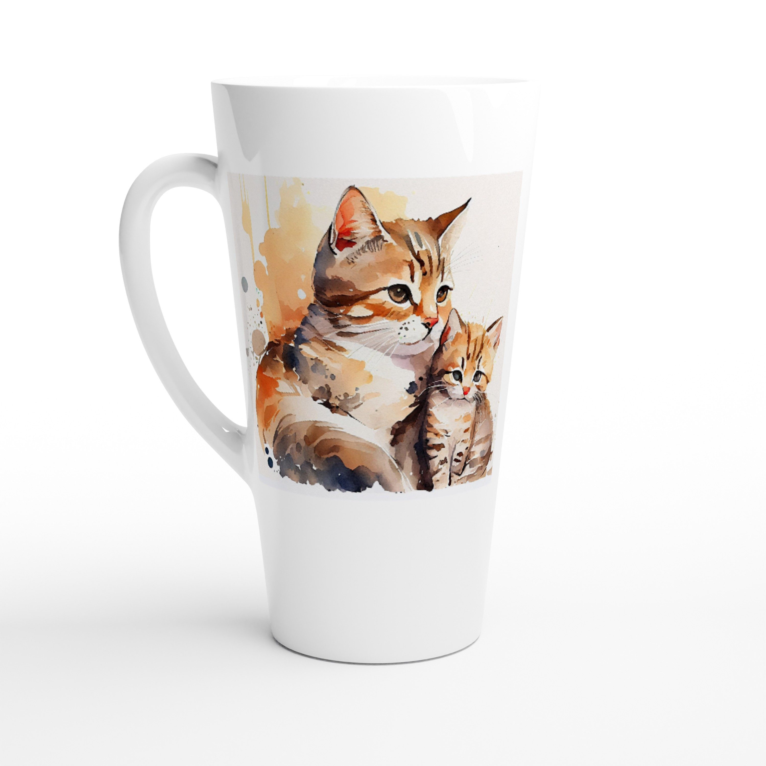 Alltagszauber Latte-Macchiato-Tasse - Jumbo-Becher CAT MUM, Keramik, extra groß, für ca. 500ml Inhalt