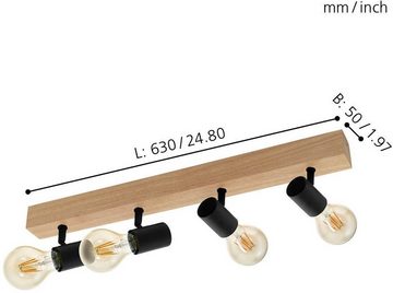 EGLO Deckenspot TOWNSHEND 3, Leuchtmittel wechselbar, ohne Leuchtmittel, Vintage Deckenspot mit Industrial Design, Retro Lampe, Fassung: E27