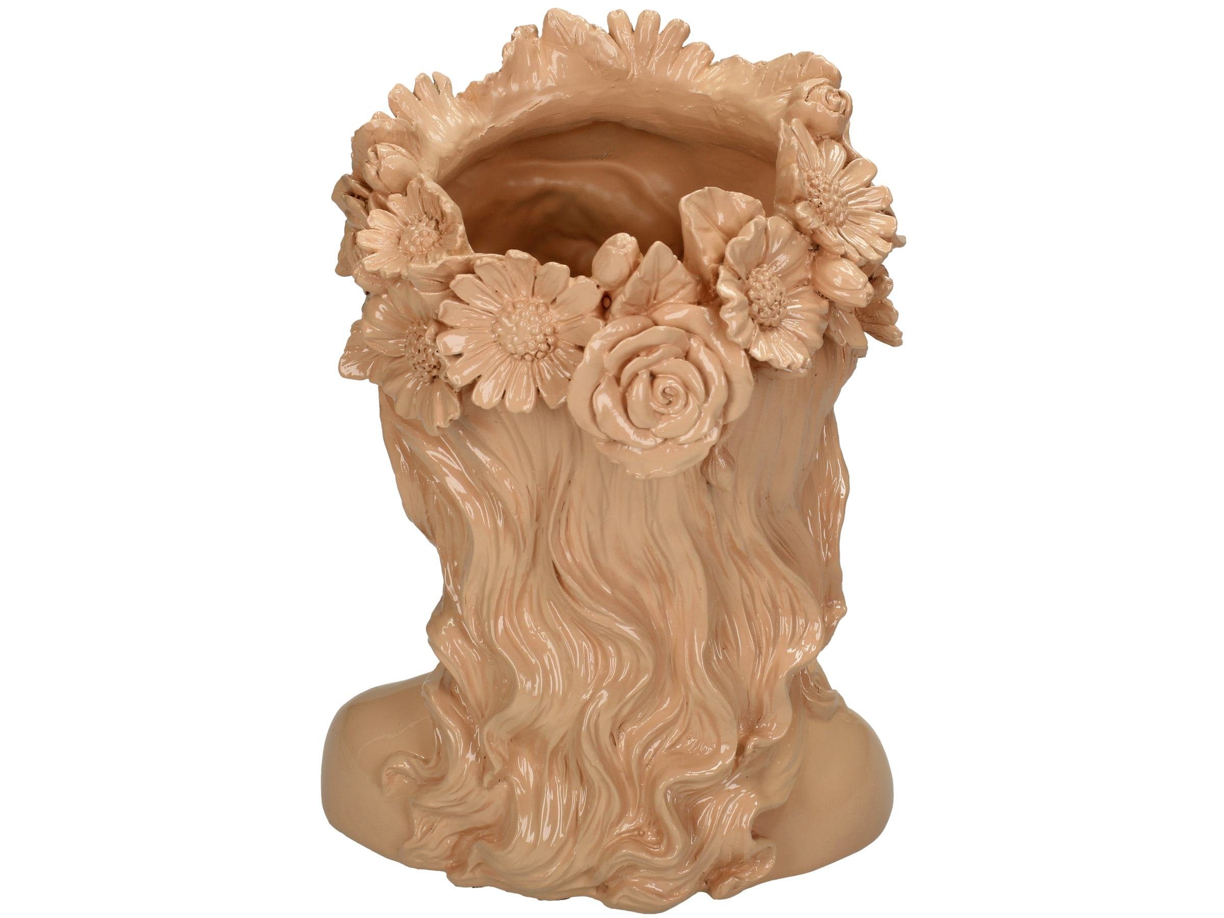 Engelnburg Dekovase Pfirsich Blumenvase Polyresin Engelnburg Damenblumen Set) Vase 23,5x15x17 Set, (kein 1er