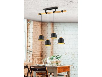 meineWunschleuchte LED Pendelleuchte, Dimmfunktion, LED wechselbar, Warmweiß, Holz Esstisch-Lampe modern hängend über-n Kücheninsel, Breite 87cm