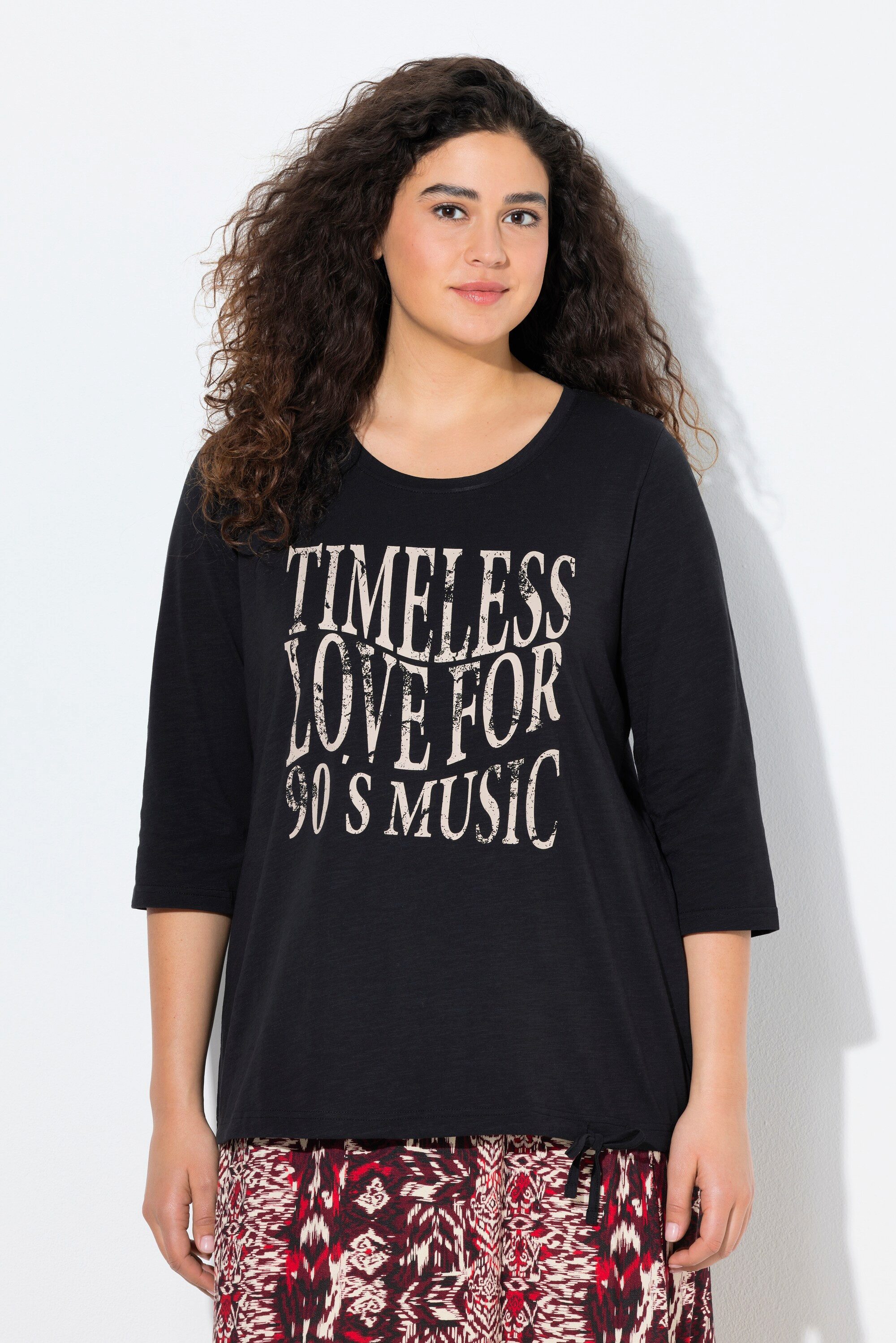 Ulla Popken T-Shirt Shirt Schriftmotiv Rundhals günstig online kaufen