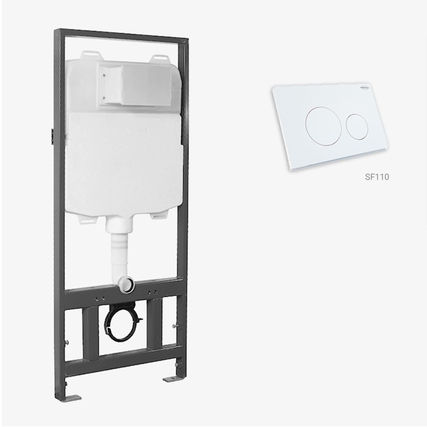 Vorwandelement WC SlimFix base SF110, rund, weiß