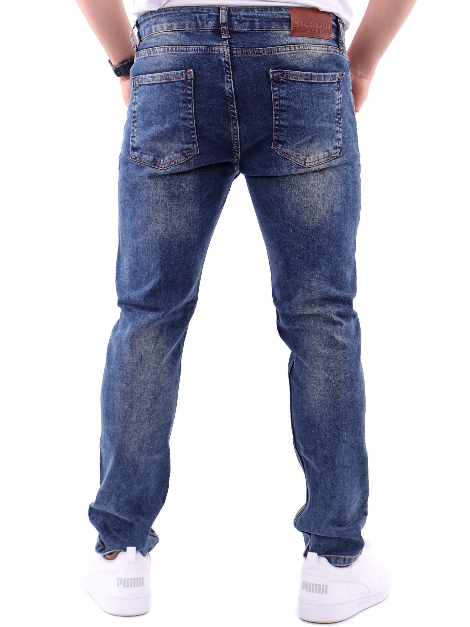 Reslad Stretch-Jeans Reslad Jeans-Herren Slim Fit Basic Style Stretch-Denim Jeans-Hose Stretch Jeans-Hose Slim Fit