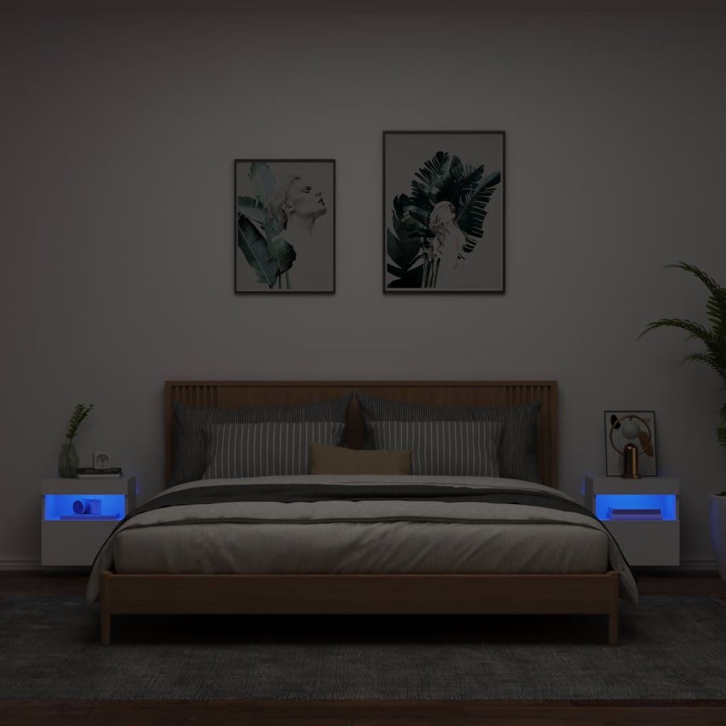vidaXL TV-Wand TV-Wandschränke mit LED-Leuchten 2 günstig online kaufen