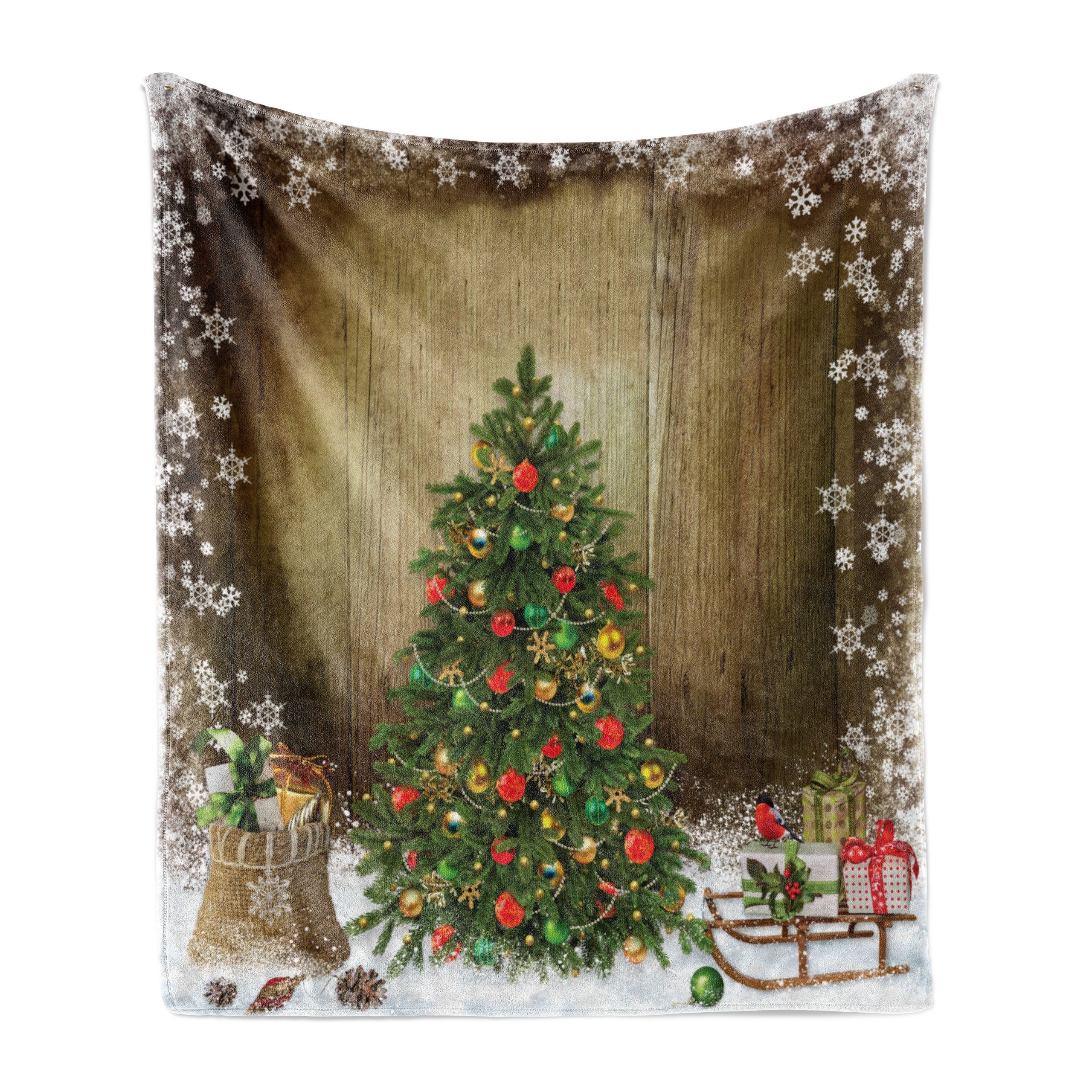 Wohndecke Gemütlicher Plüsch für den Innen- und Außenbereich, Abakuhaus, Weihnachten Pine Tree Presents