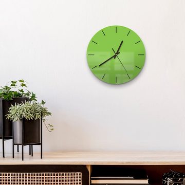 DEQORI Wanduhr 'Unifarben - Hellgrün' (Glas Glasuhr modern Wand Uhr Design Küchenuhr)
