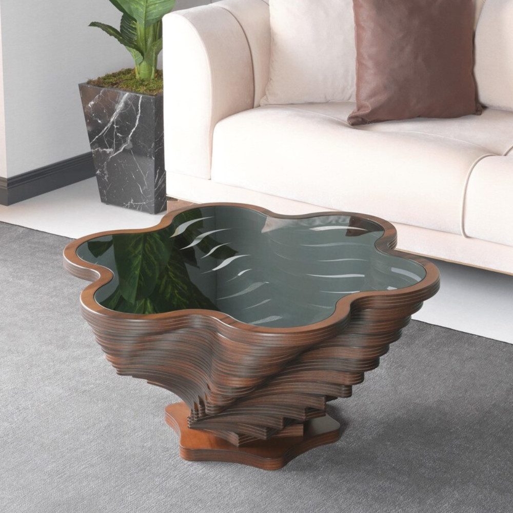 alesvelt Couchtisch Couchtisch rustikal handgefertigt Nussbaum, Beistelltis günstig online kaufen