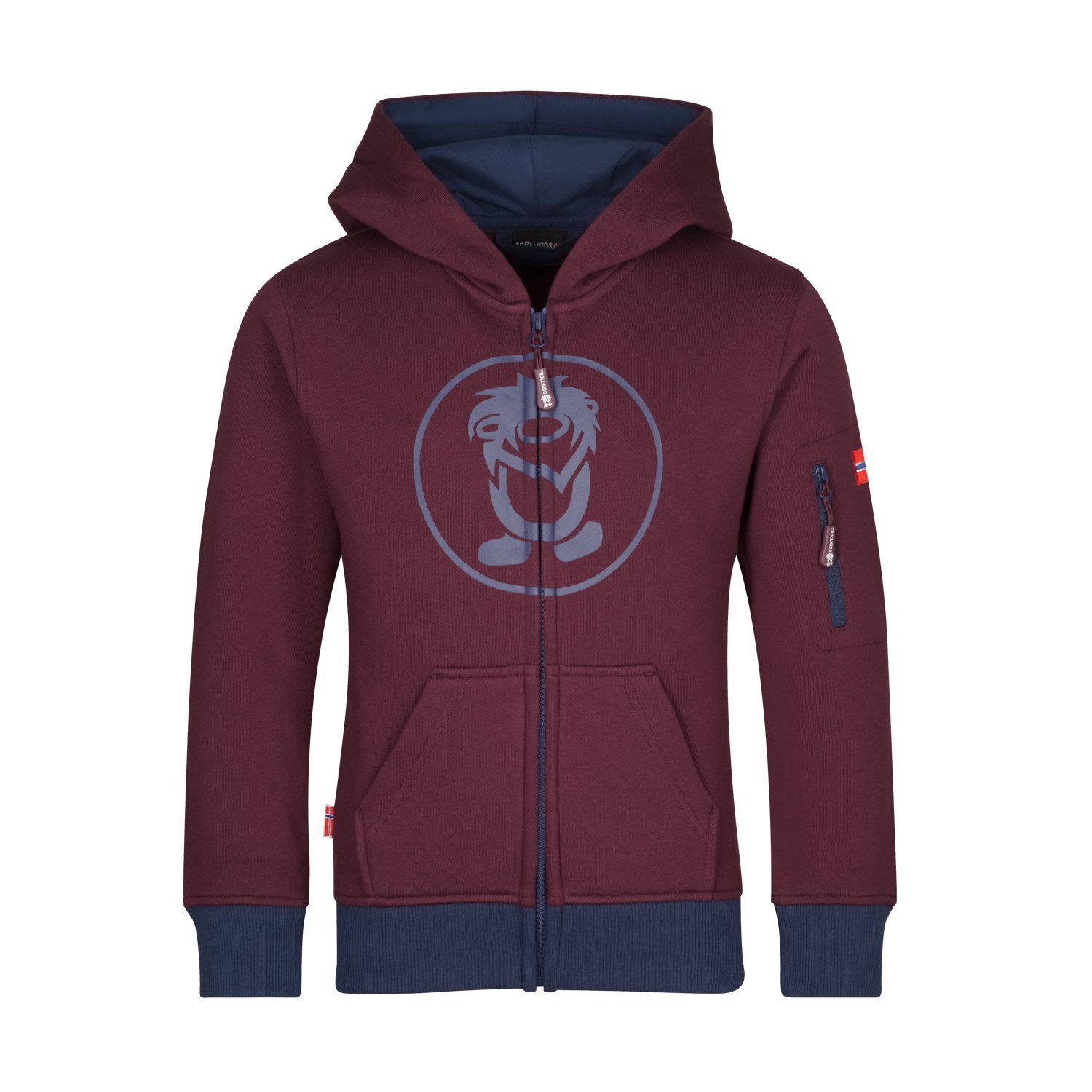 TROLLKIDS Hoodie Blau Sortland Kastanienbraun/Mystik