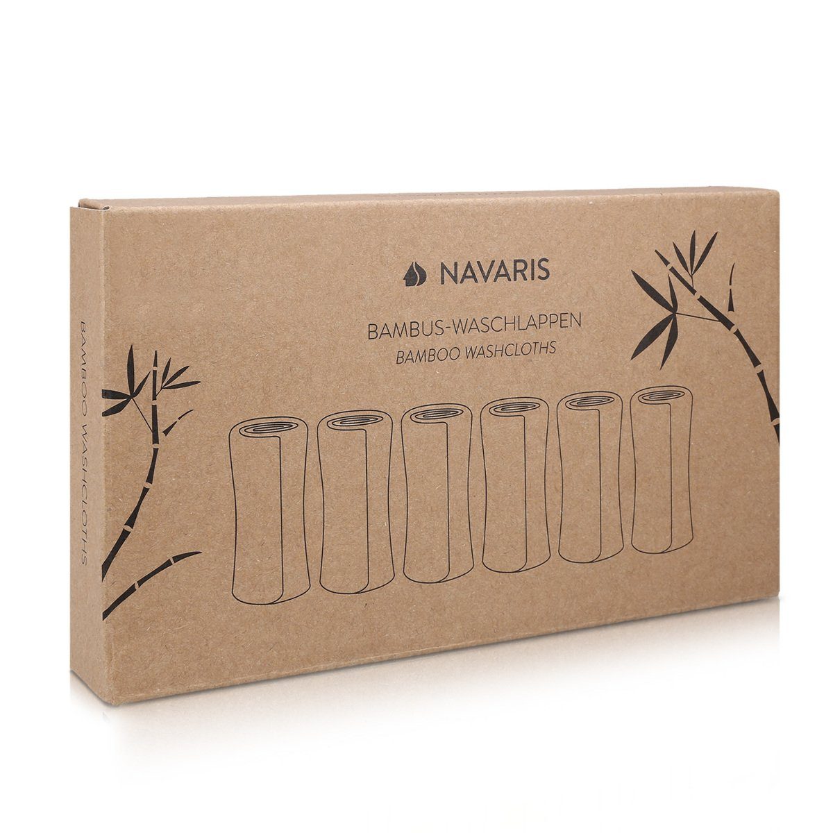 Navaris Waschlappen Set (6-tlg) - 6-teilig Baby-Waschlappen 25x25cm Bambus aus