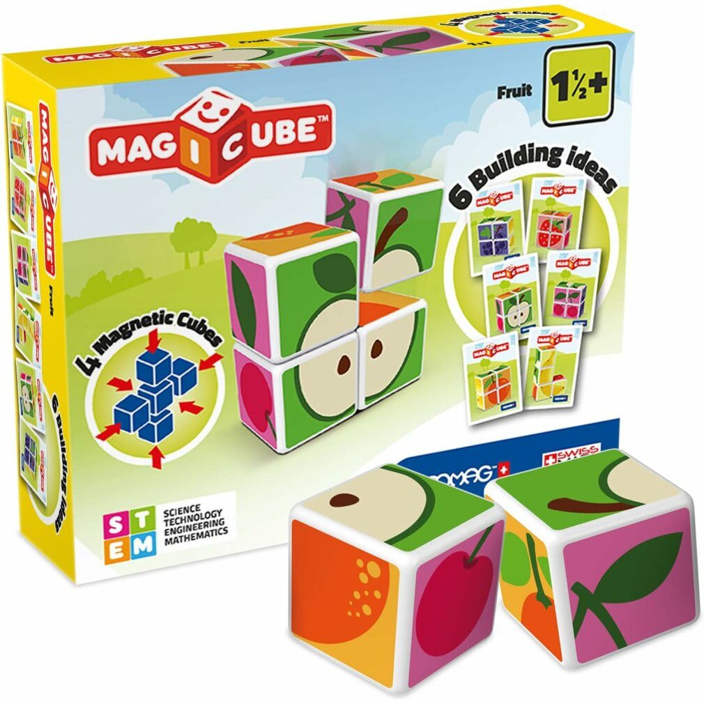 Geomag™ MagiCube - Obst, 4dlg. Magnetspielbausteine, (Packung)