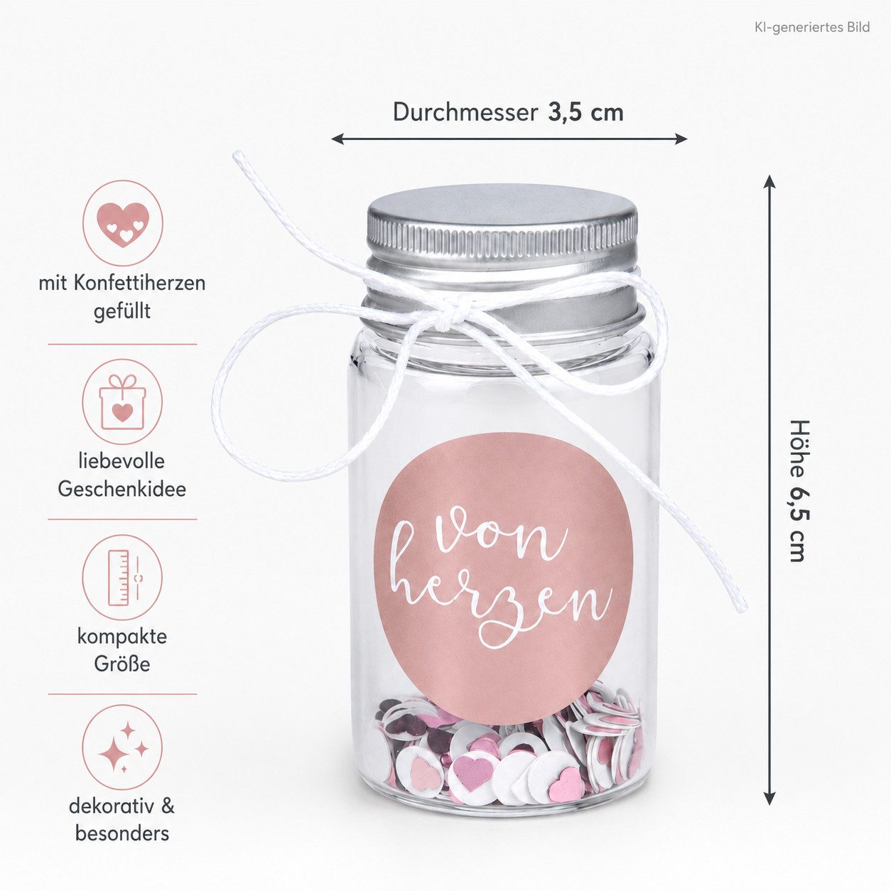 Räder Design Geschenkbox GIVING Kleines Geschenkglas Von Herzen, Mit Drehverschluss