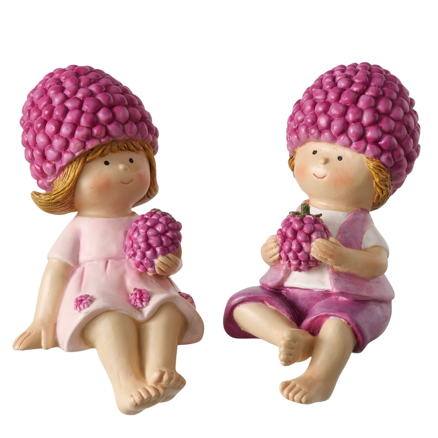 MF Dekofigur Kantenhocker Beerenfreunde Rubus – 2er Set Figuren mit Himbeermütze (2 St)