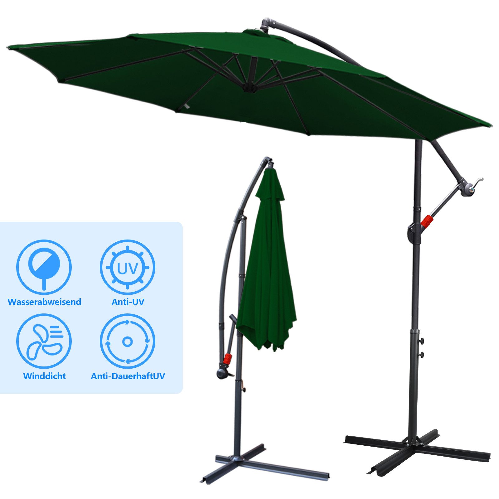 Clanmacy Sonnenschirm Sonnenschirm 300cm / 350cm günstig online kaufen