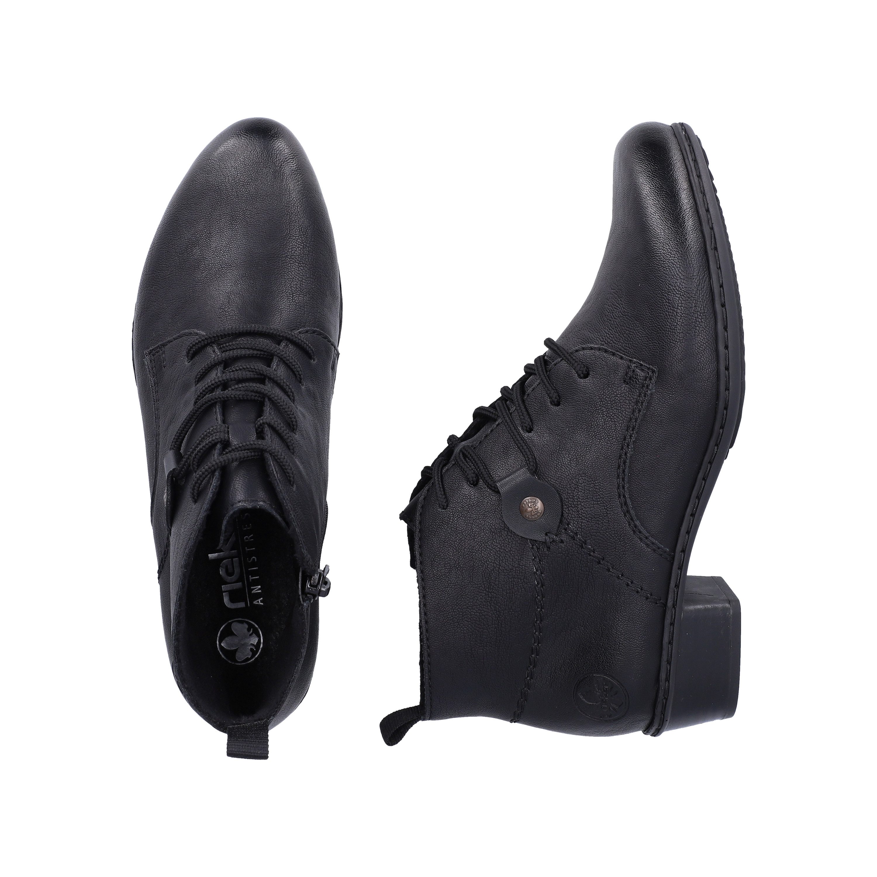 Rieker Schnürstiefelette Schnürboots, Blockabsatz, mit Logoprägung an der Ferse