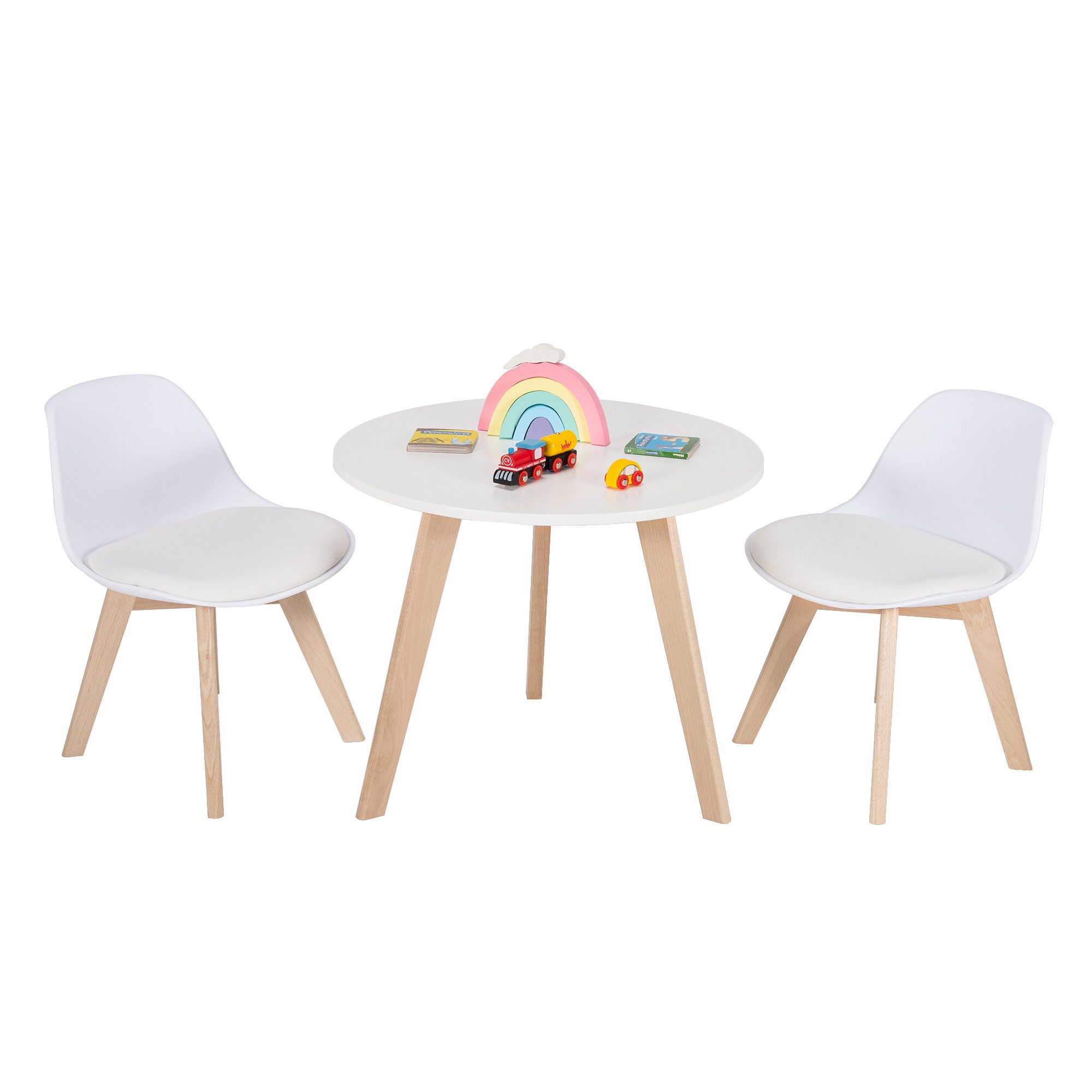 COSTWAY Kindersitzgruppe 3TLG. Kindertisch & 2 günstig online kaufen