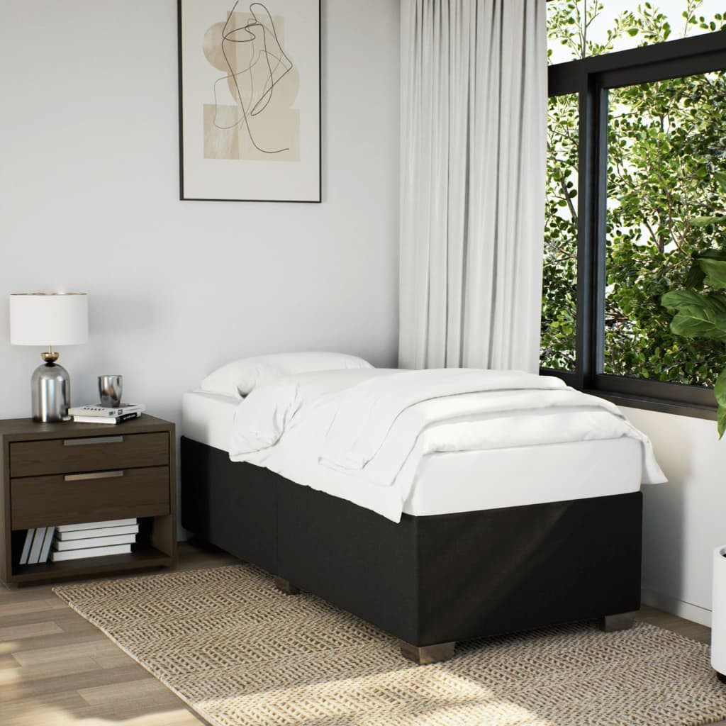 vidaXL Bett Bettgestell ohne Matratze Schwarz 90x200 cm Stoff