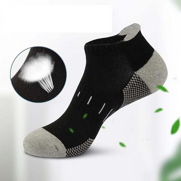 KIKI ABS-Socken 6 Paar Sportsocken Baumwolle Socken Gepolsterte Laufsocken
