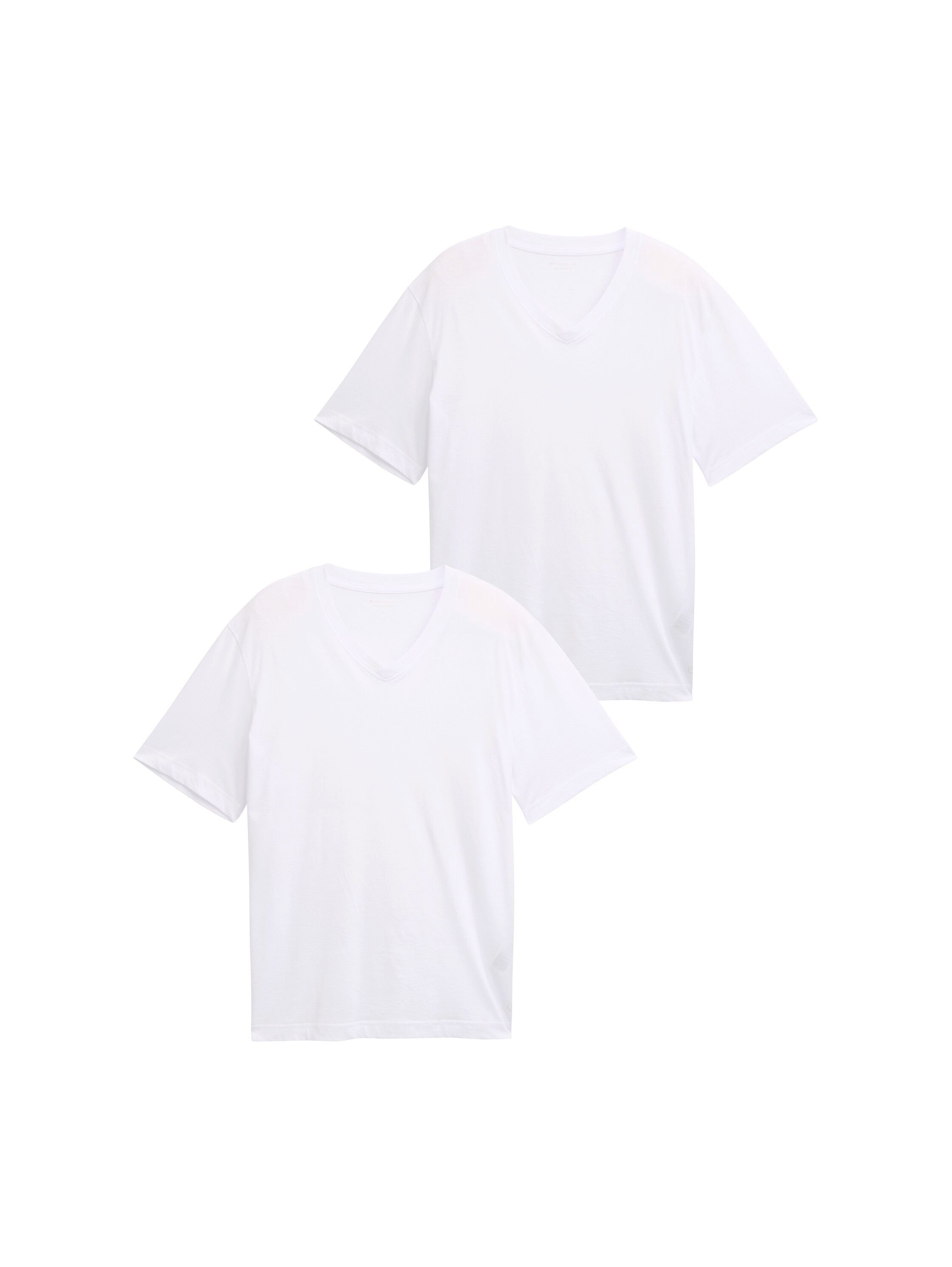 TOM TAILOR T-Shirt, (Packung, 2 tlg.), mit V-Ausschnitt, Doppelpack günstig online kaufen