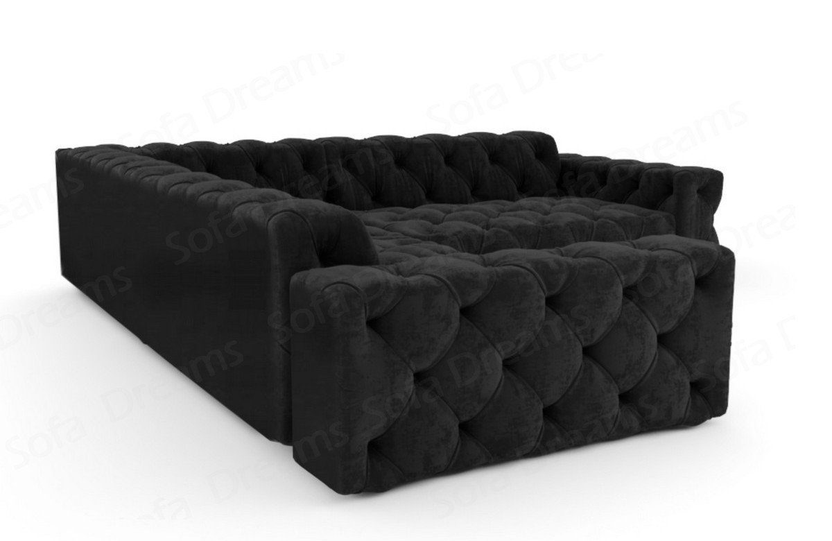 Menorca Sofa Loungesofa Samtsofa L schwarz95 Eckcouch Ecksofa Polsterecksofa Stoffsofa, Dreams Stoff Form Sofa