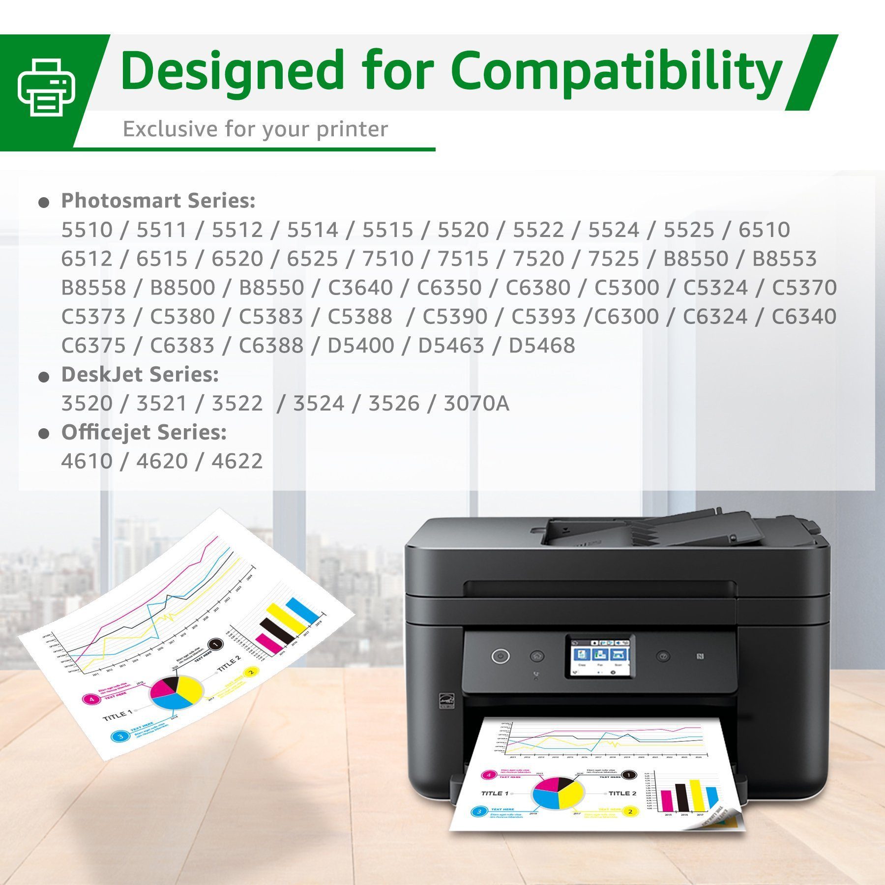 Greensky für HP 364XL 364 XL Officejet 4620 4622 DeskJet 3070a Tintenpatrone (5-tlg)
