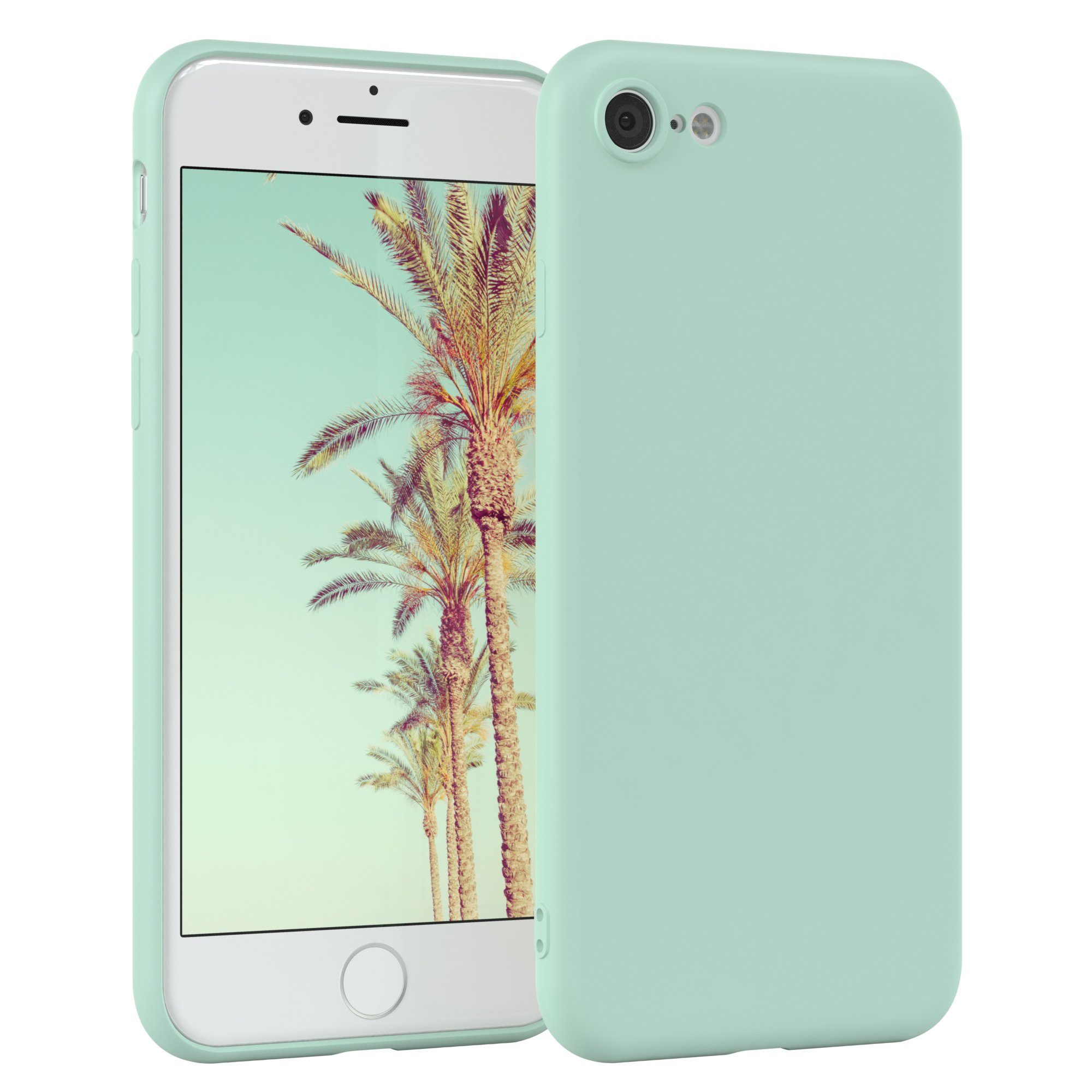 EAZY CASE Handyhülle für Apple iPhone SE 2022/2020 iPhone 8/7 Hülle Silikon 4,7 Zoll, Hülle Silikon kratzfest Smart Slimcover Bumper Case Etui Mint Grün