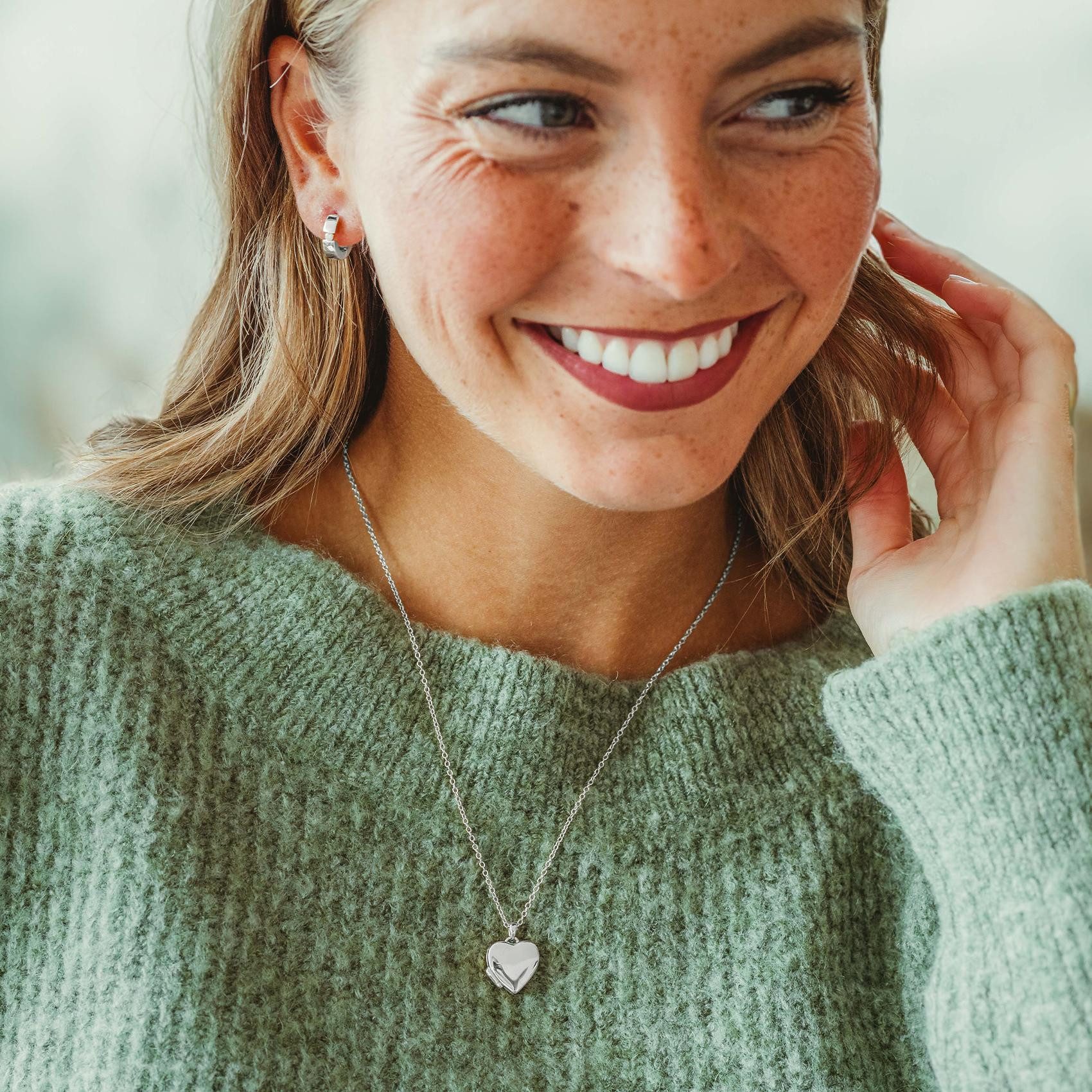 Amoonic Amulett Herz Medaillon zum Öffnen für Bilder Silber 925 Herzkette Anhänger (inkl. Schmucketui), Anhänger aufklappbar befüllbar Foto Gold Rosegold vergoldet Geschenk