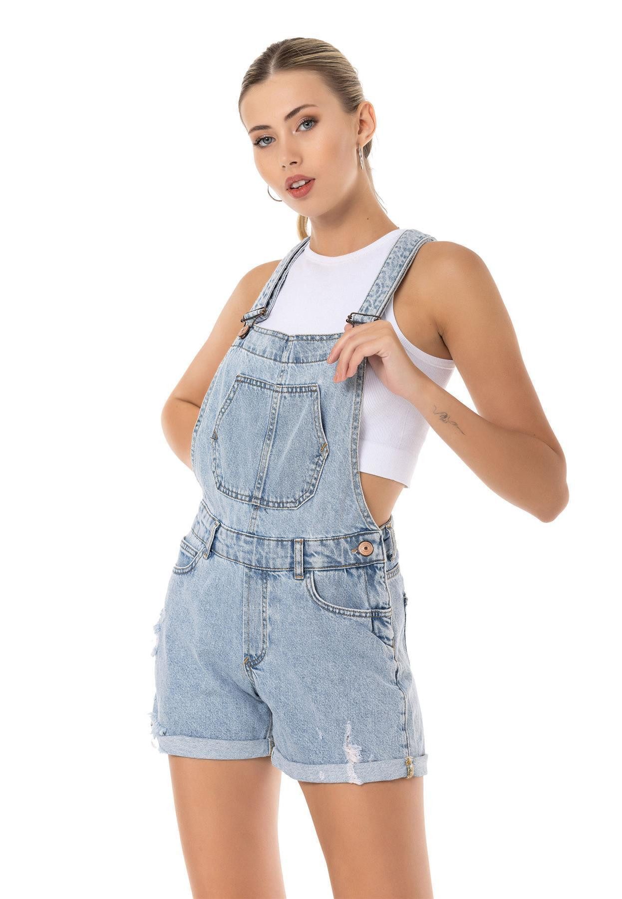 RedBridge Jeanslatzhose im Denim-Look Jeansshorts modern lässig und bequem günstig online kaufen