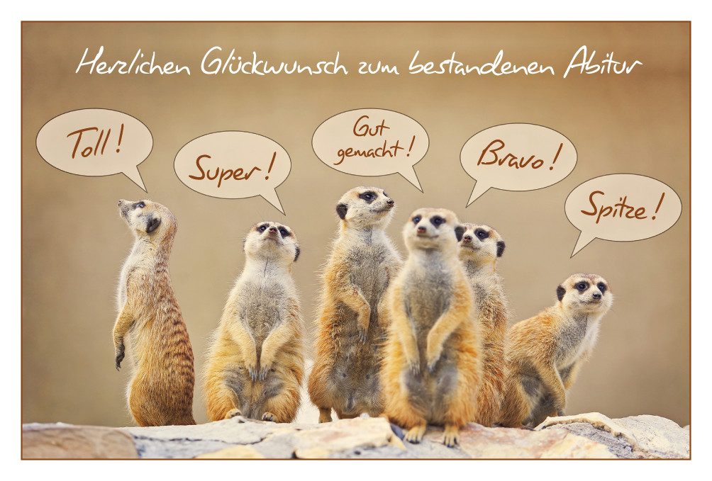 Grußkarten Abitur - Prüfung - Glückwunschkarte im Format 11,5 x 17 cm mit
