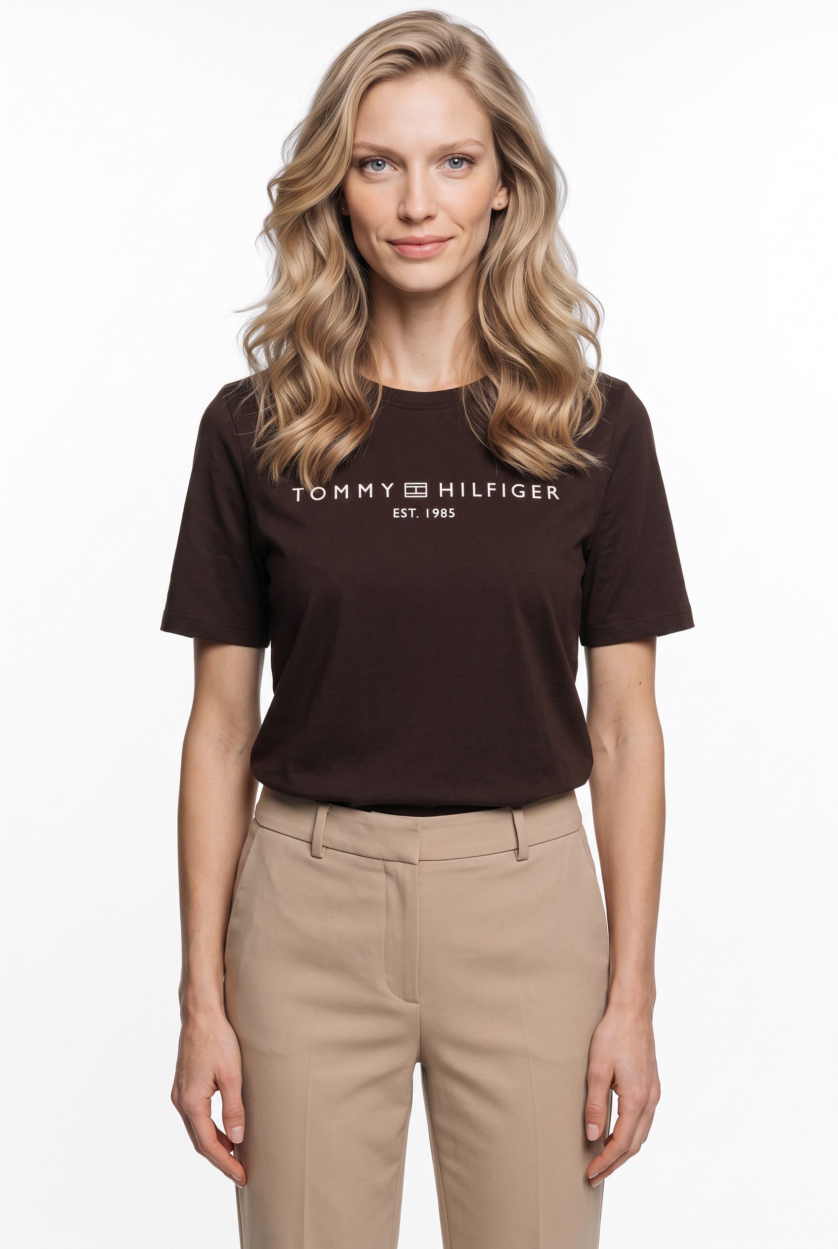 Tommy Hilfiger Kurzarmshirt REG CORP LOGO C-NK SS Baumwolle