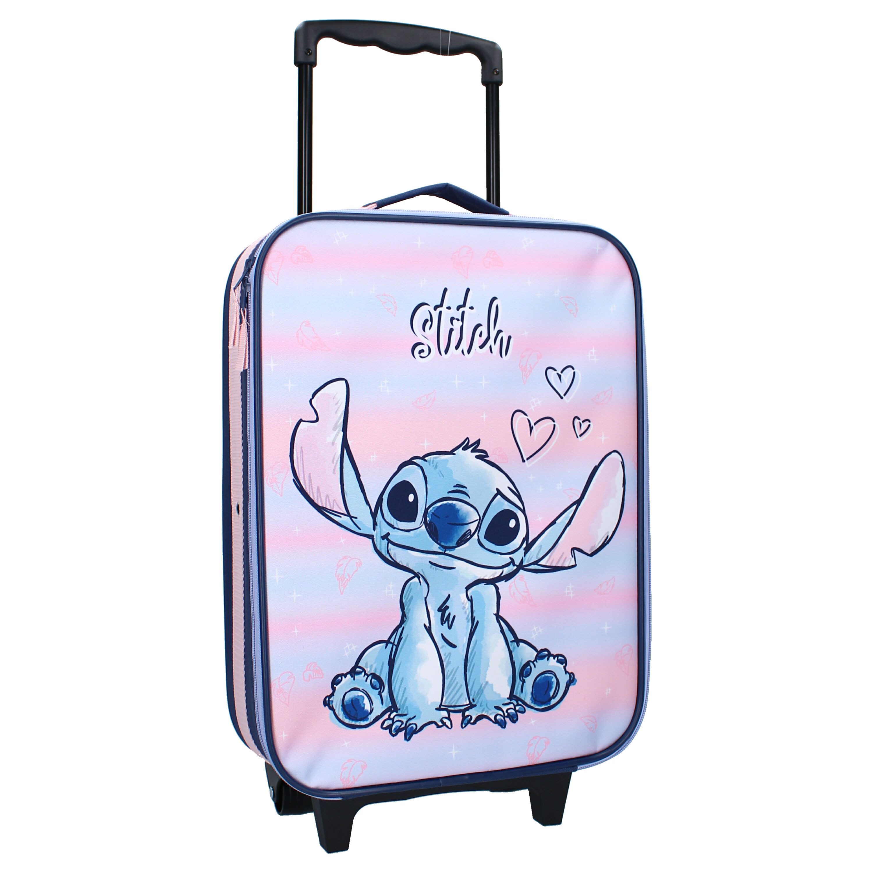 Disney Weichgepäck-Trolley Lilo und Stitch 2 tlg. Set Kinder Trolley Reisekoffer Lunchbox, 2 Rollen