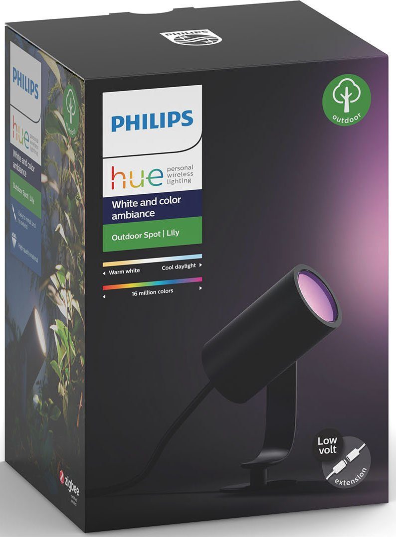 Hue - einstellbar, Dimmfunktion, Farbsteuerung, Base Smart Netzteil) 3-flammig fest LED Kaltweiß, integriert, Warmweiß, Neutralweiß, 1- oder Lily, Philips LED Erweiterung Helligkeitsstufen, (ohne erforderlich Kit Gartenstrahler Leuchtdauer Tageslichtweiß, Farbwechsel, mehrere Home,