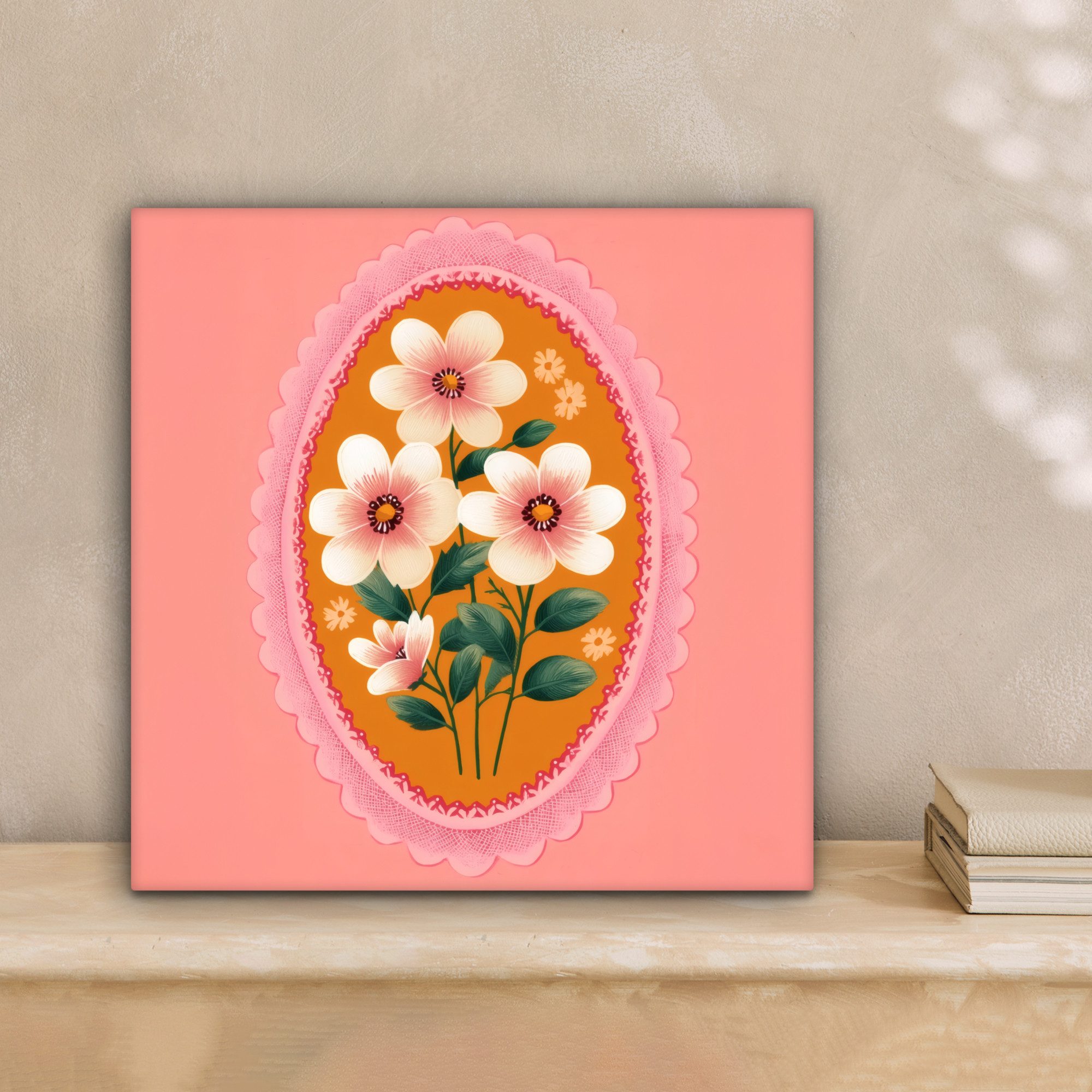 OneMillionCanvasses® Leinwandbild Illustration - Blumen - günstig online kaufen