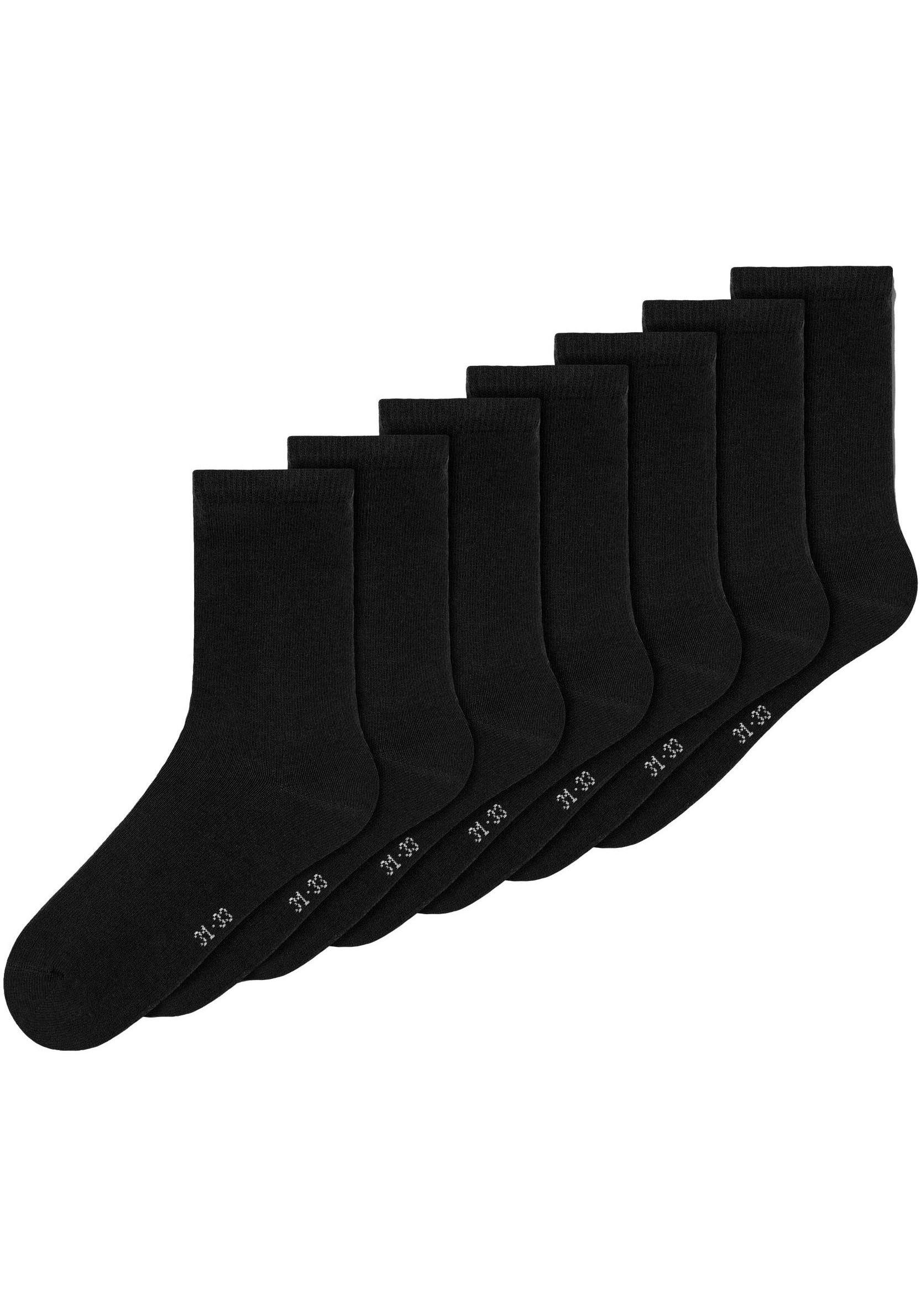 Name It Socken NKNSOCK 7P SOLID NOOS (Packung, 7-Paar) Black | Lange Socken