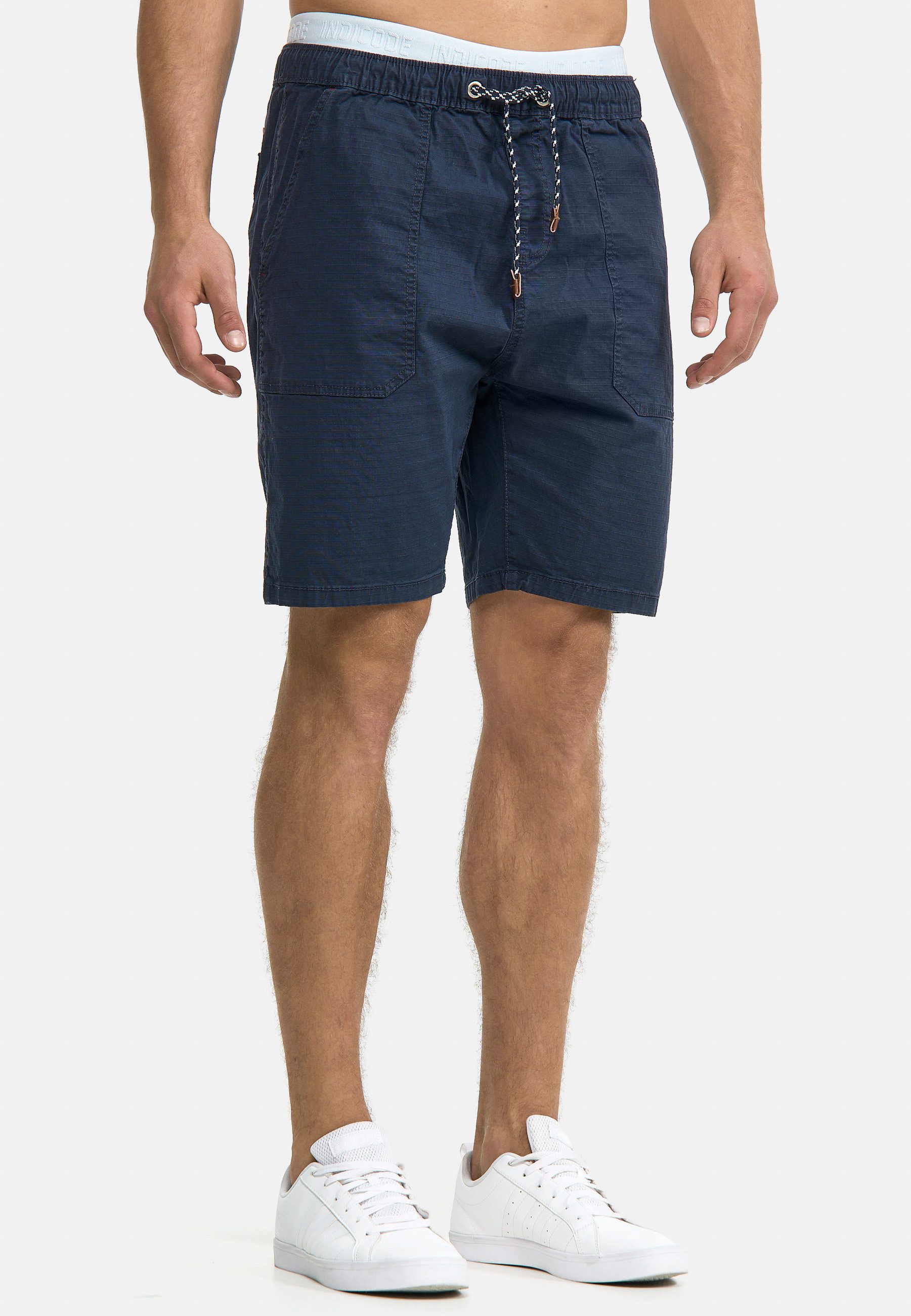 Indicode Chinoshorts Herren Stoufville Chino Shorts Herrenshorts aus elastischer Baumwoll-Qualität, mit Kordelzug