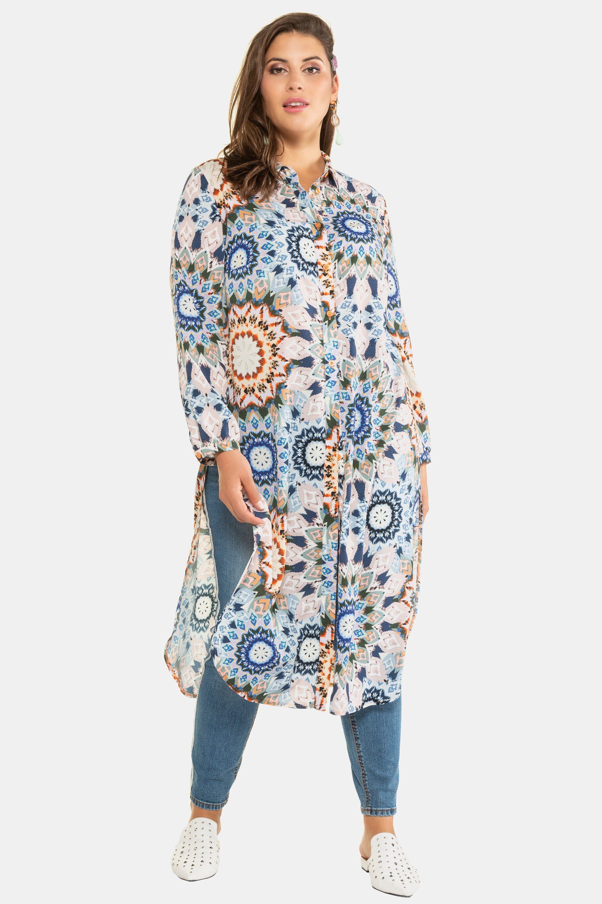 Longbluse Longbluse Trendmuster Langarm