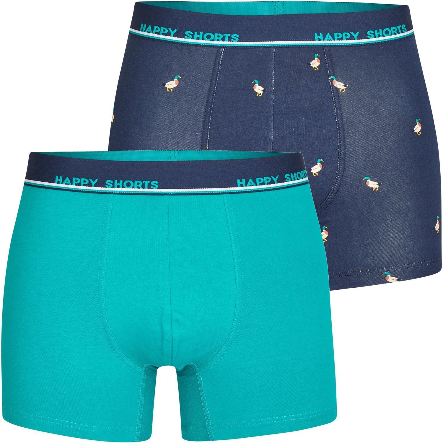 HAPPY SHORTS Trunk 2 Happy Shorts Pants Jersey Trunk Herren Boxershorts Ente - Duck (1-St)