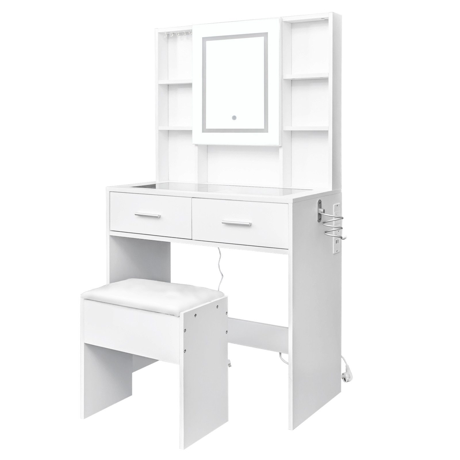 VINGLI Schminktisch Make up Tisch mit LED Spiegel, Schminktisch Set mit Ste günstig online kaufen