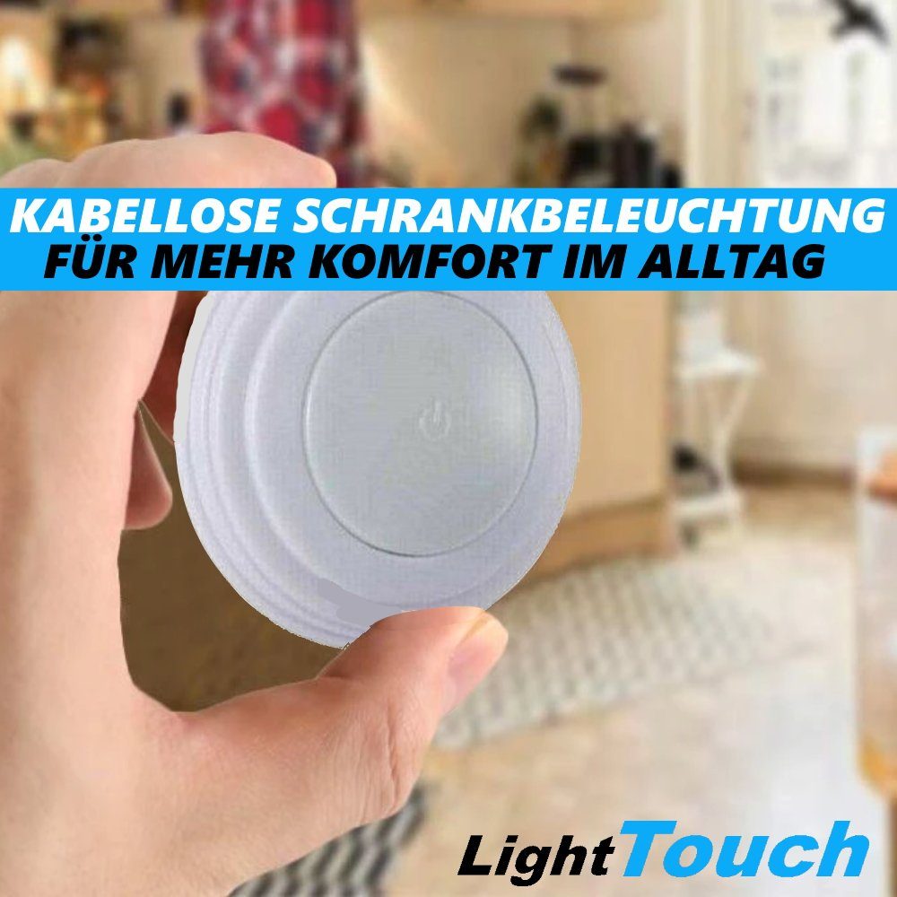 MAVURA Schrankleuchte LightTouch RGB Leuchte Set] fest Tap integriert, Schrankbeleuchtung, Tageslichtweiß, Click LED Leuchte [5er kabellose Schrankleuchten LED