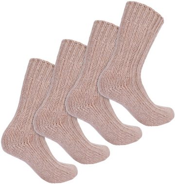 BRUBAKER Socken Wollsocken - Wintersocken für Damen und Herren - Warm und Flauschig (2-Paar) Stricksocken Set mit Schafwolle - Winter Thermosocken