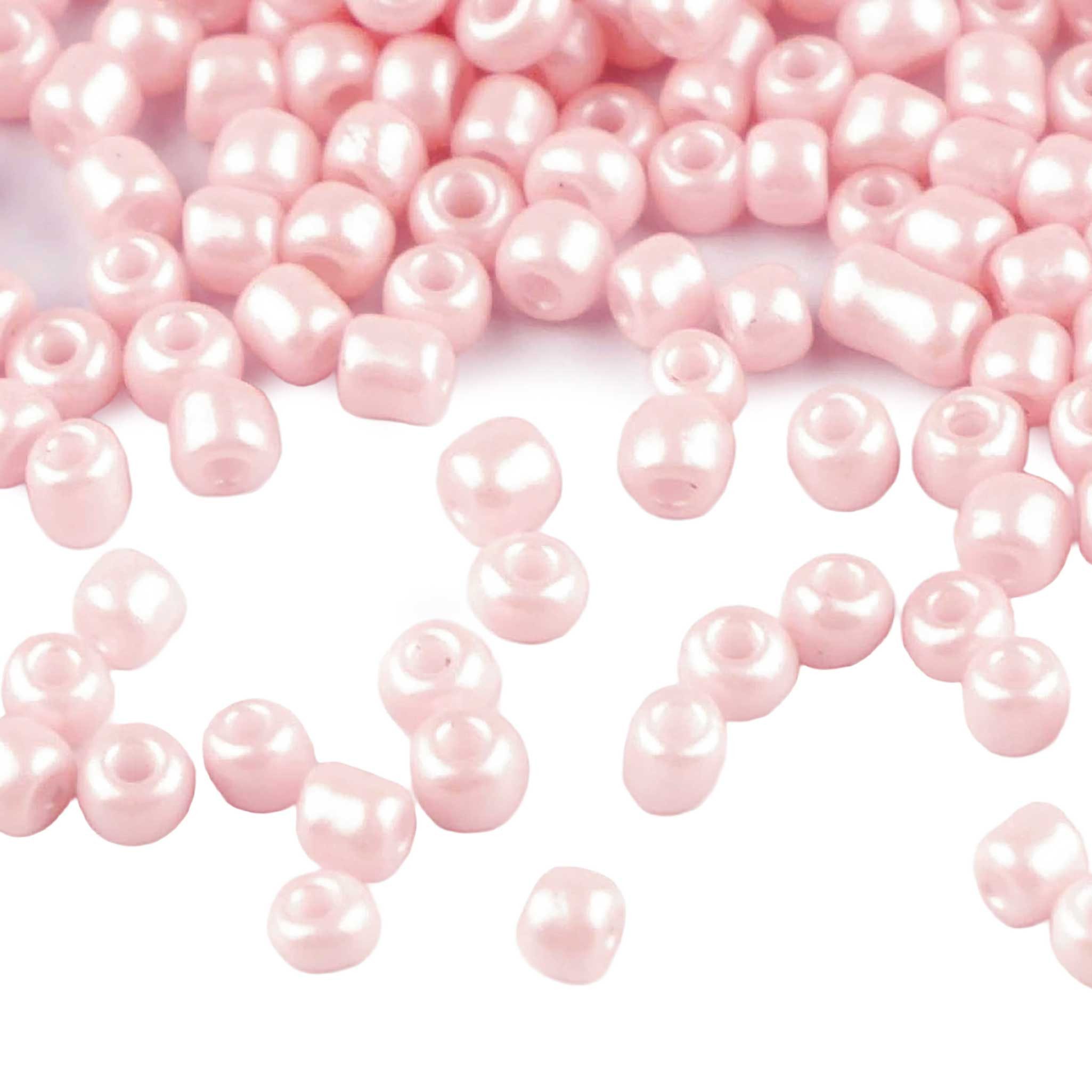 maDDma Bastelperlen 50g Rocailles Glasperlen 2mm Rocaillesperlen Perlen Schmuck, (50g-Abpackung 1-tlg), rosa