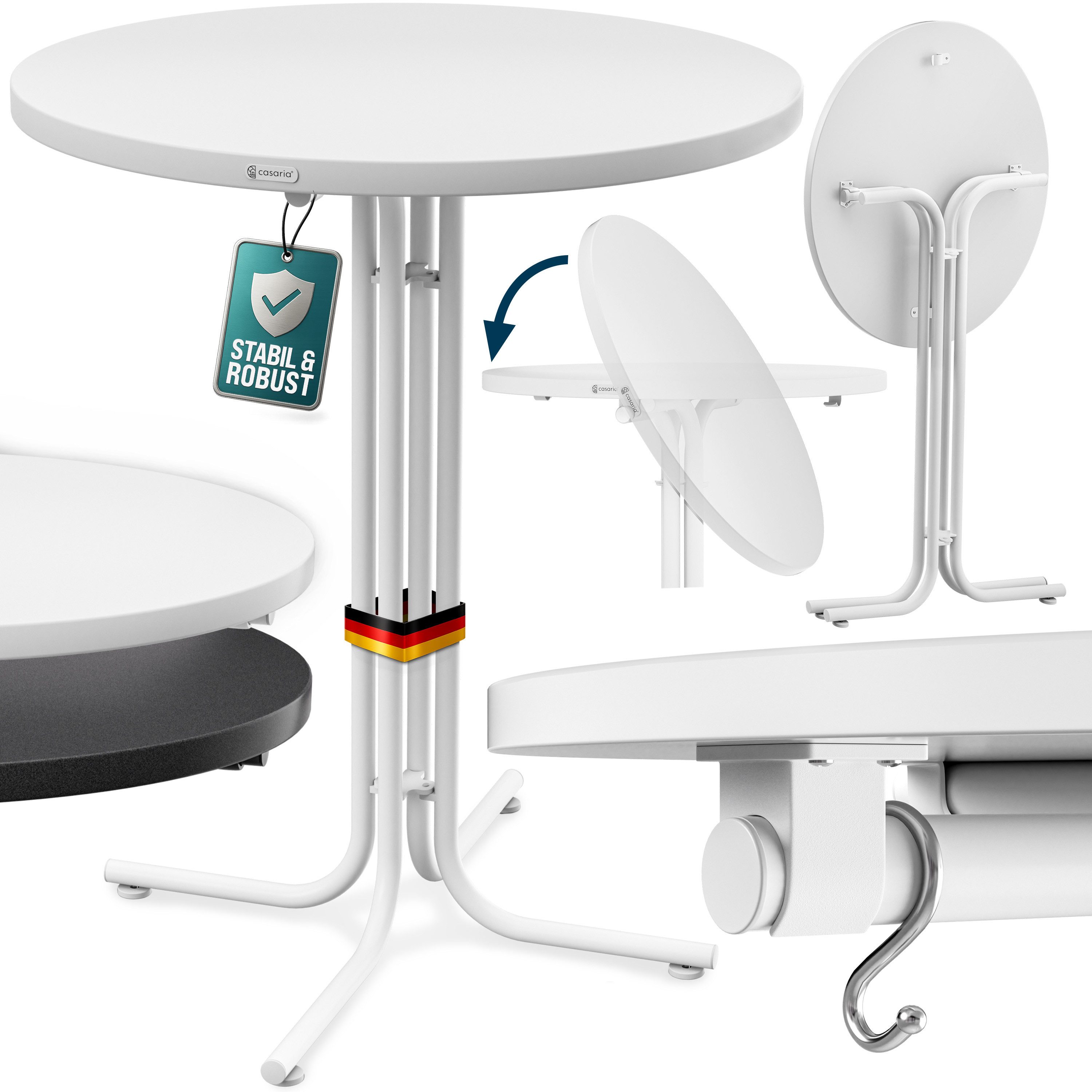 Casaria Stehtisch, Ø80x110 cm klappbar rund Garten Holz Metall Hochtisch Pa günstig online kaufen