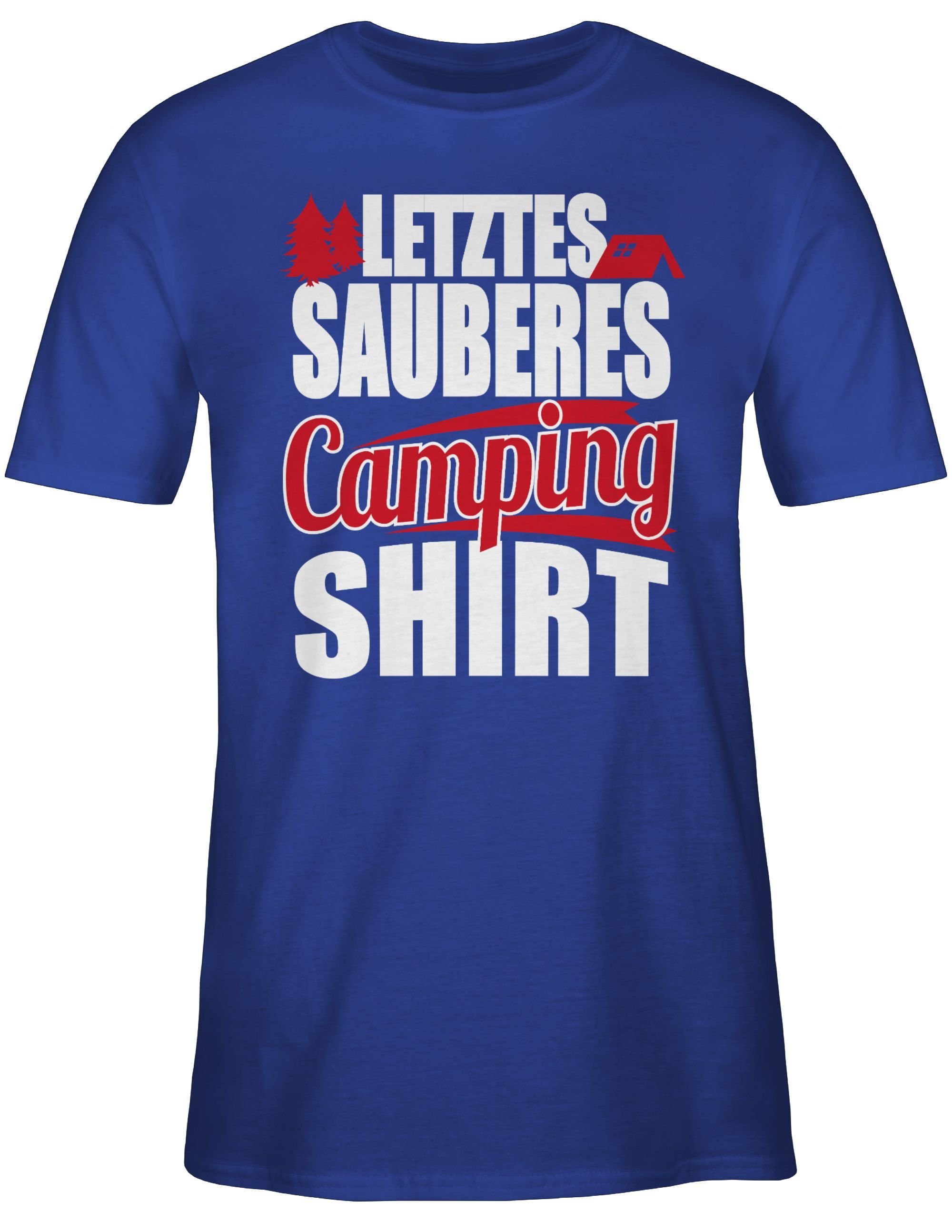 3 Letztes T-Shirt Shirt Camping Hobby Shirtracer sauberes Royalblau Outfit