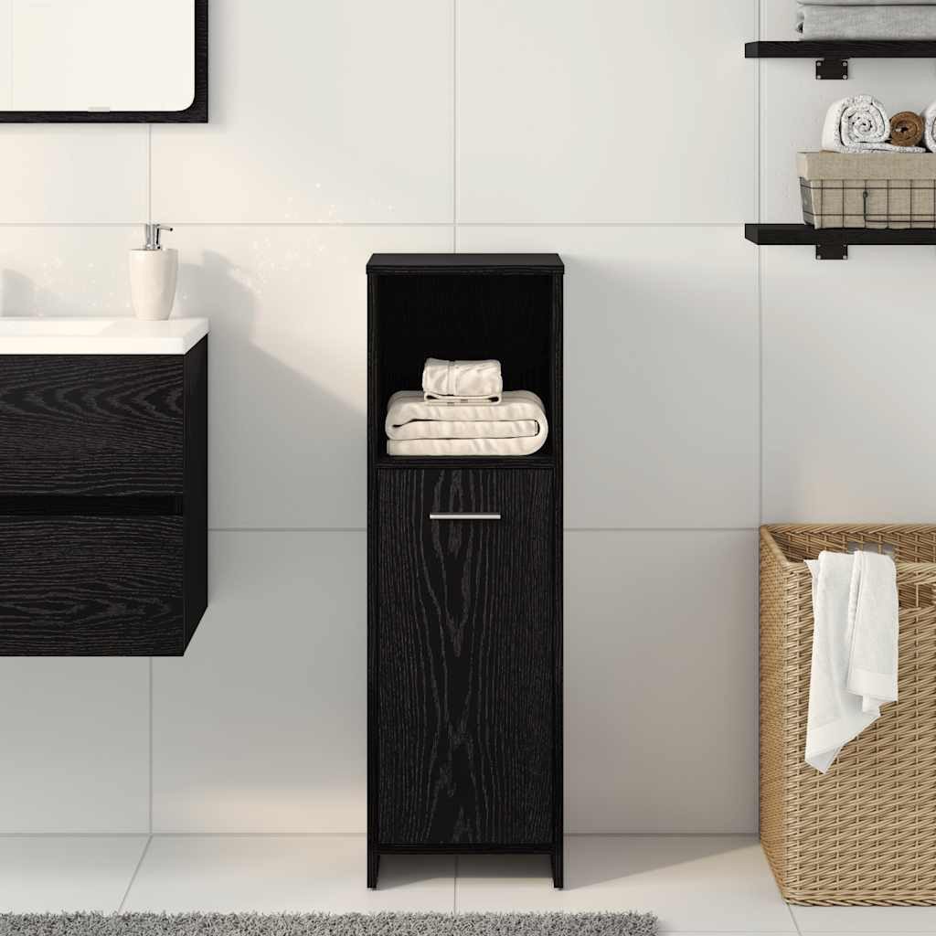 vidaXL Badezimmer-Set Badezimmerschrank aus schwarzer Eiche, 30 x 30 x 95 c günstig online kaufen