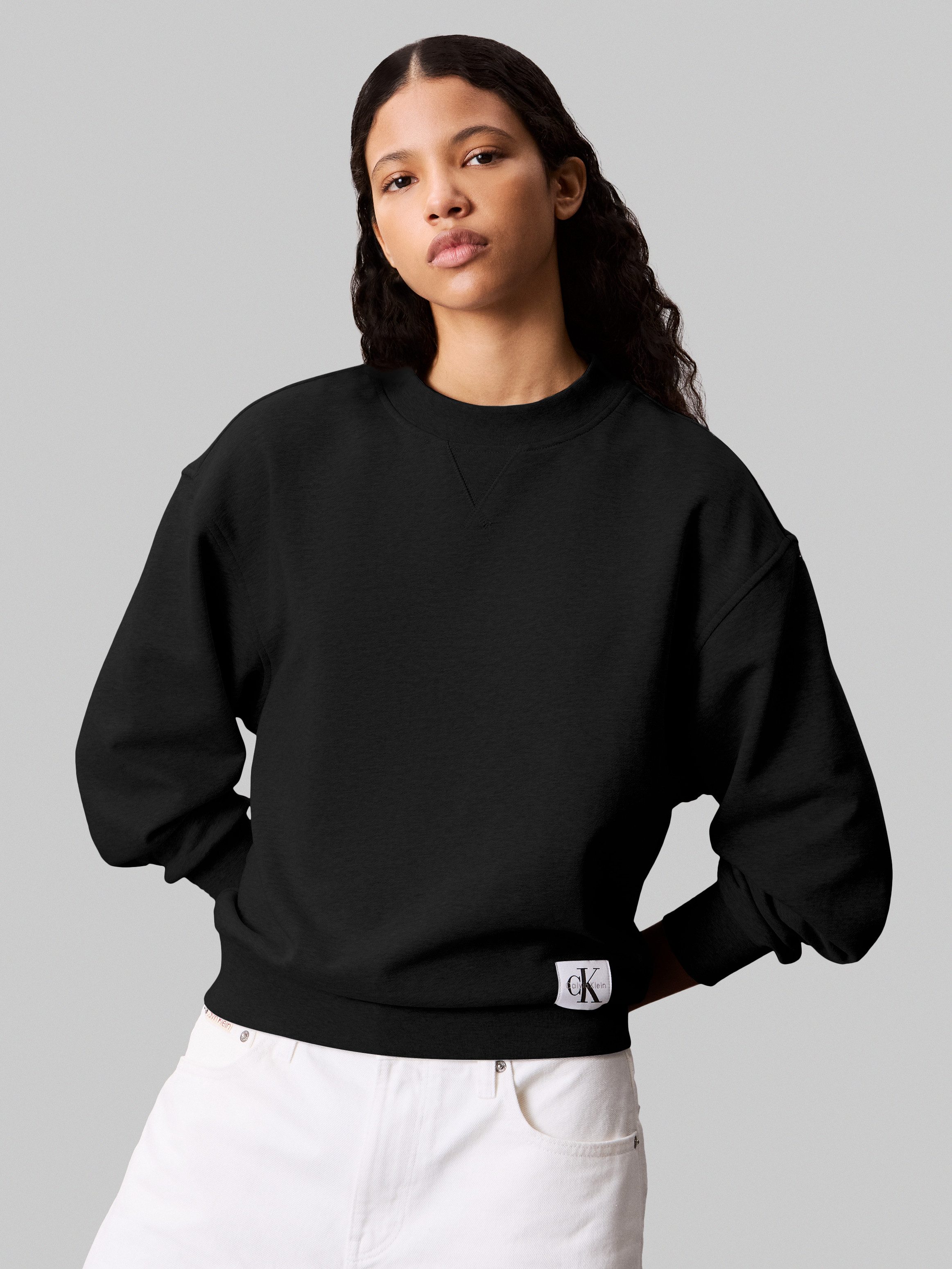 Calvin Klein Jeans Sweatshirt A- LS BADGE LOGO TERRY CREW NK Mit Rundhalsau günstig online kaufen