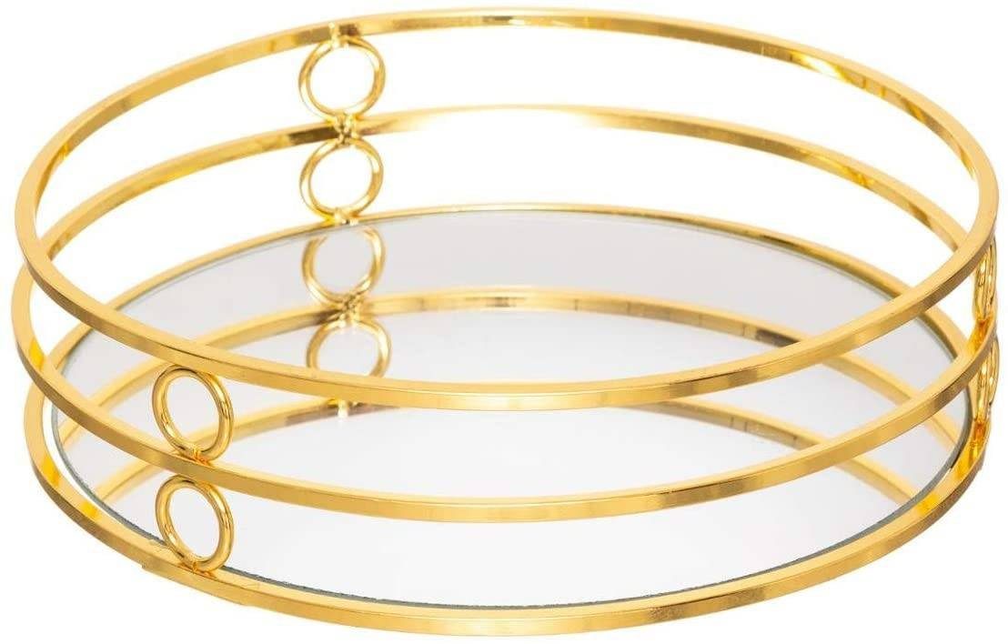 Atmosphera Créateur d'intérieur Dekoobjekt Spiegel-Tablett FEEL, 2 Stück, golden (Deko-Objekt, Deko-Objekt)