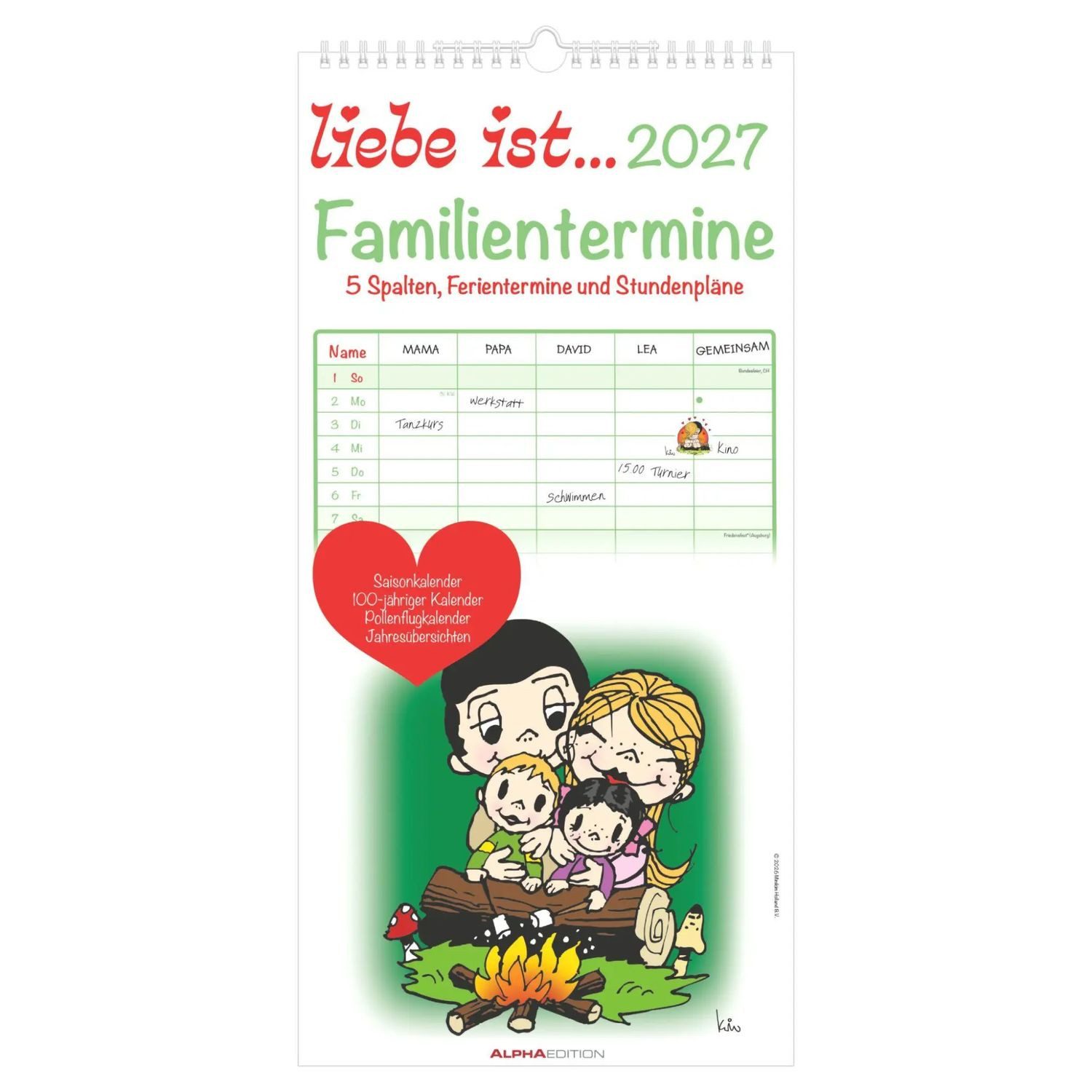NEUMANN Wandkalender Liebe ist... Familientermine 2027