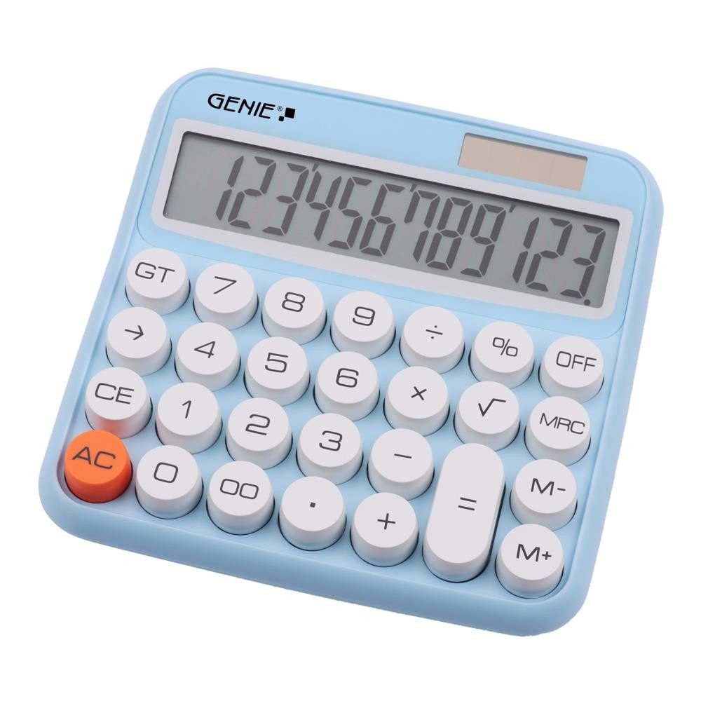 GENIE Taschenrechner 612 B Tischrechner, Ziffernkorrektur, Doppelnulltaste, Gesamtaddition, angewinkeltes LCD